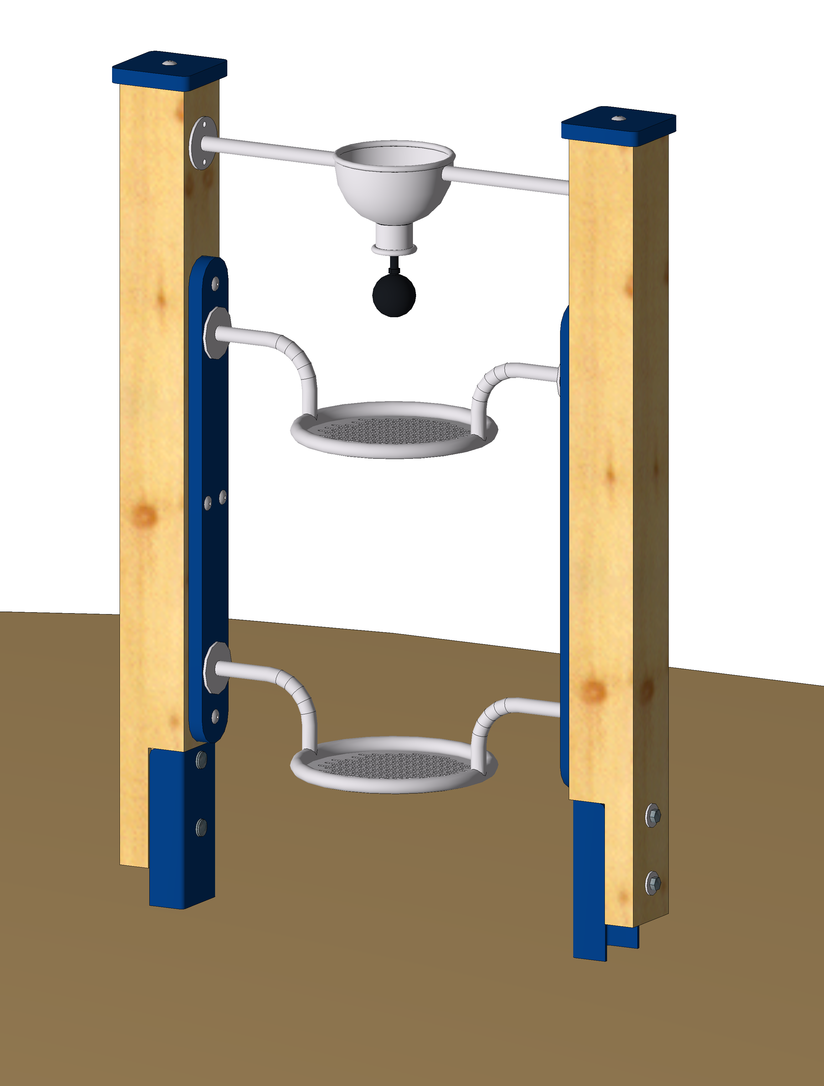 Sandsieb mit Sandsilo und Standpfosten