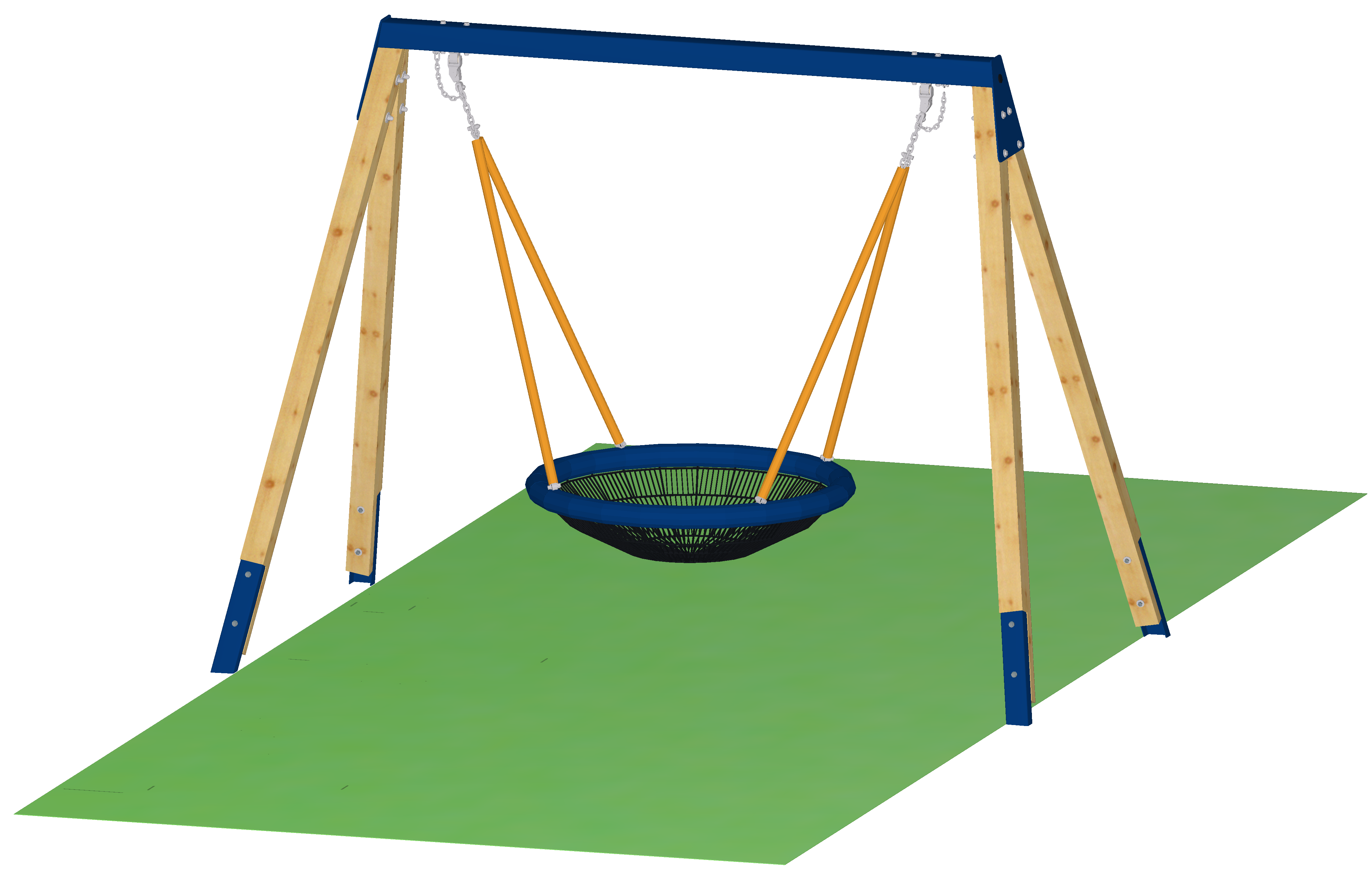 Nestschaukel mit Querträger aus Stahl blau pulverb.