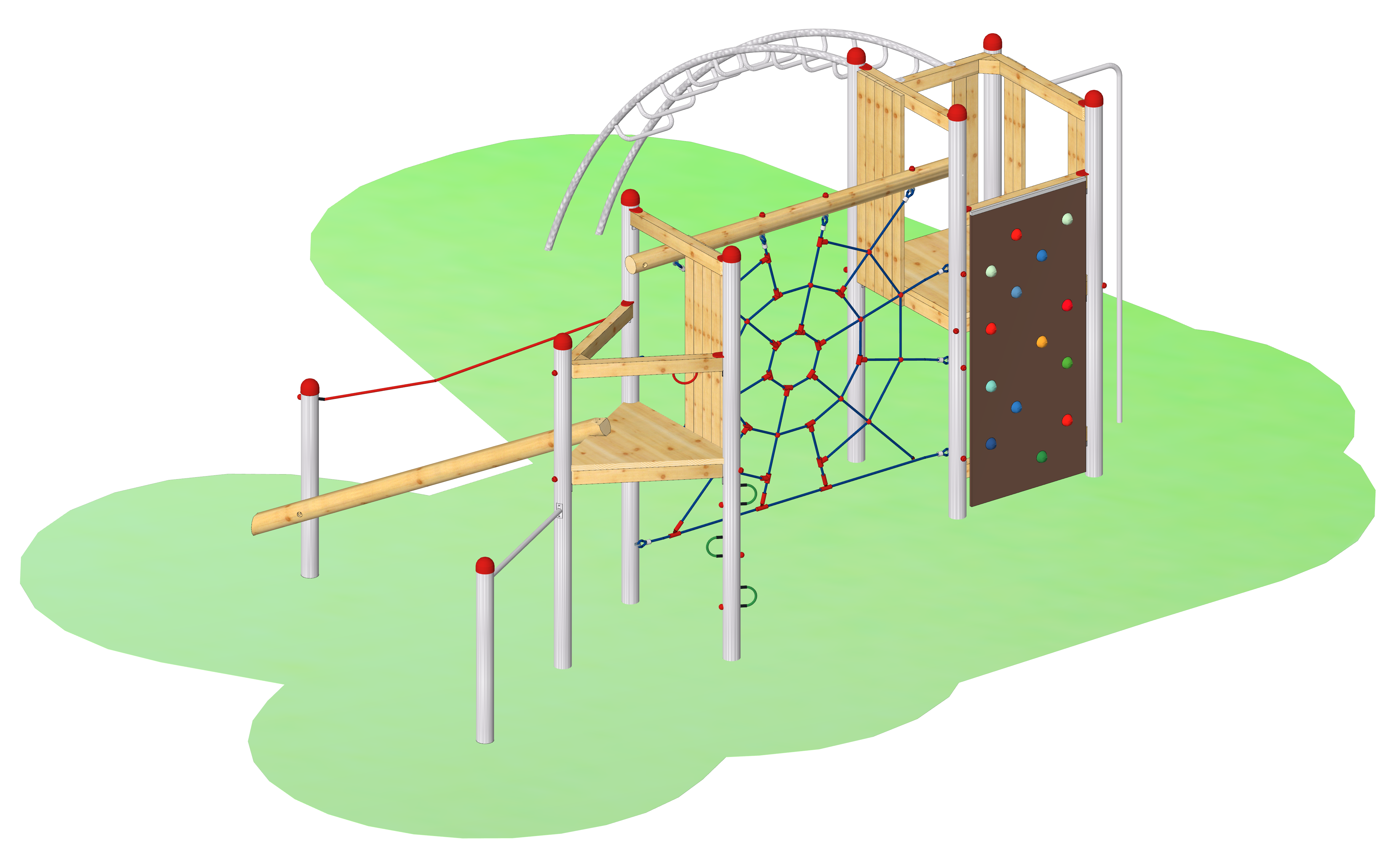 Spielkombination "Wiesenfeld" mit Edelstahlpfosten