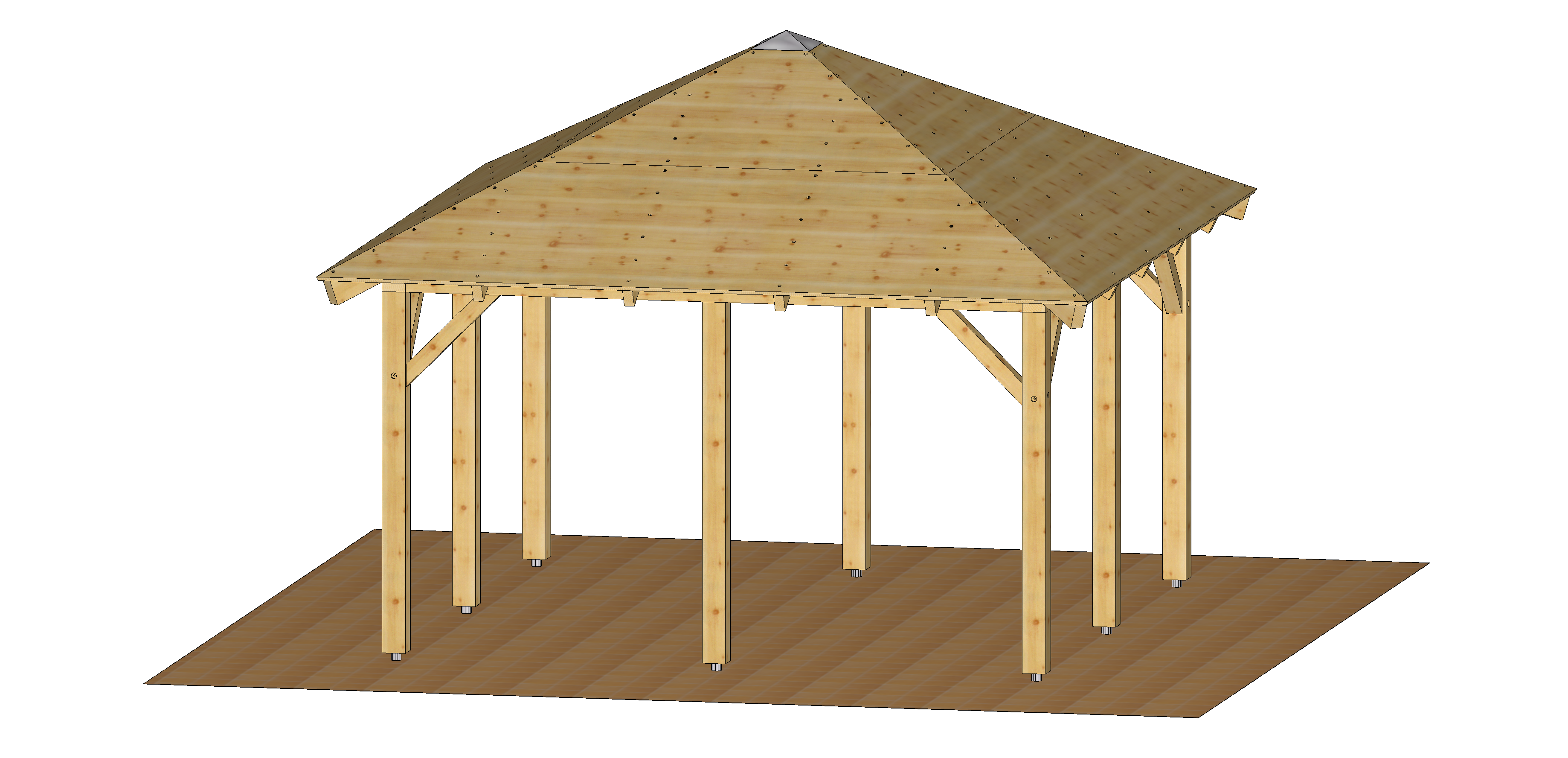 Viereckpavillon 4,00 x 4,00 m