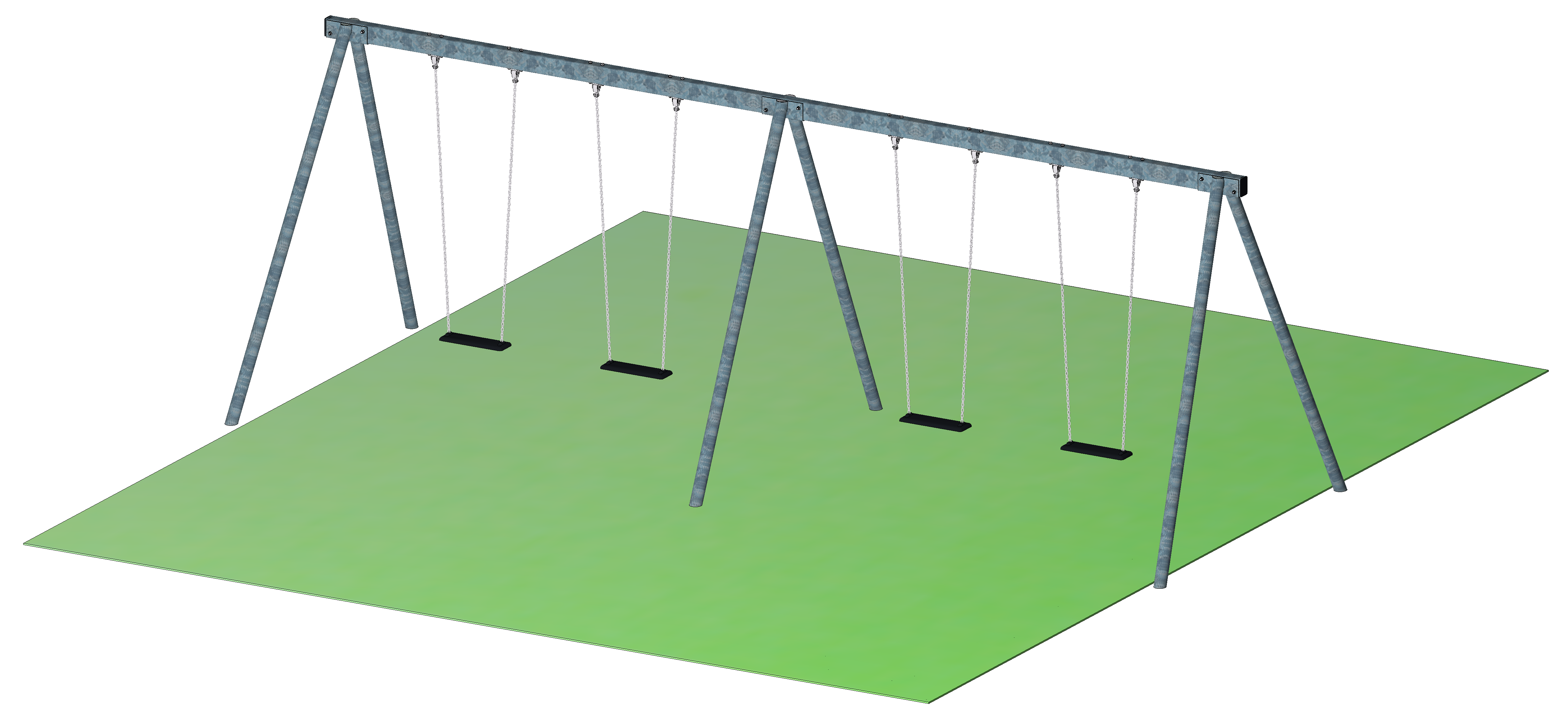4-Sitzer-Schaukel, Stahl, verzinkt