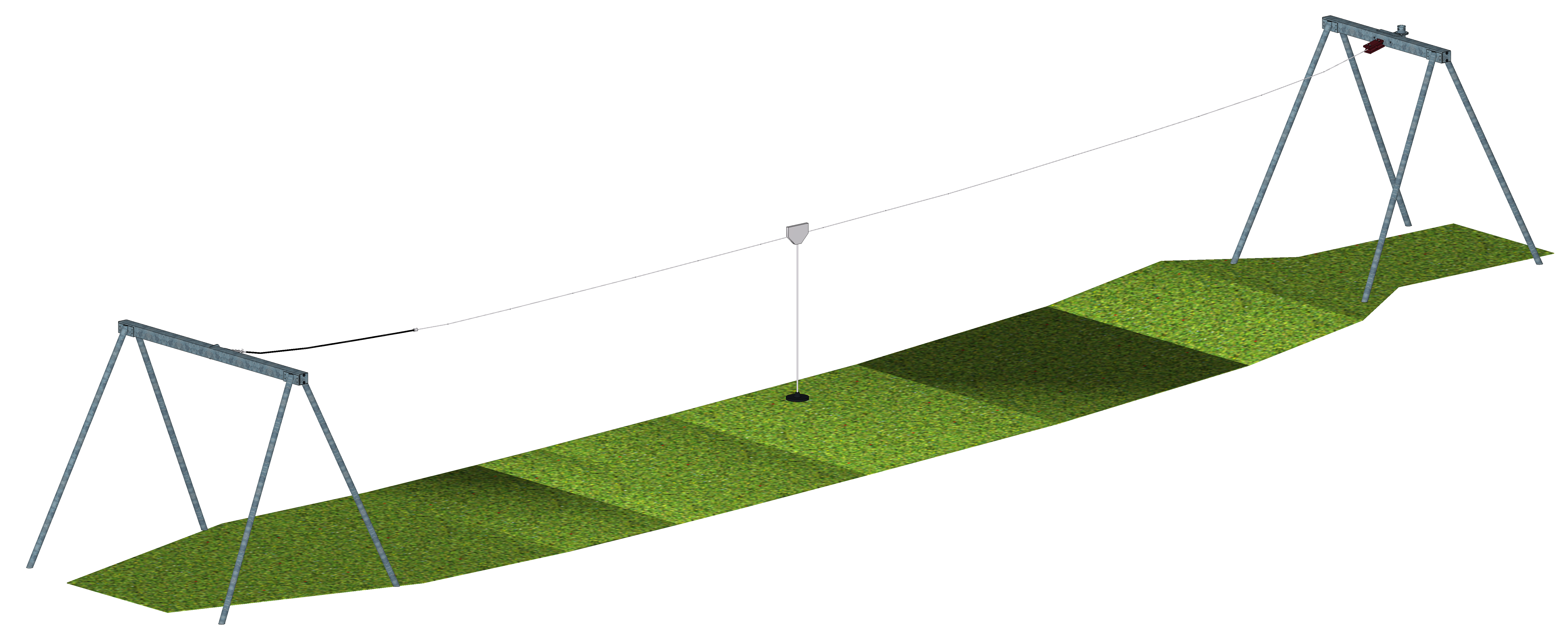 Seilbahnanlage aus Metall einseitig für fallendes Gelände Typ 2