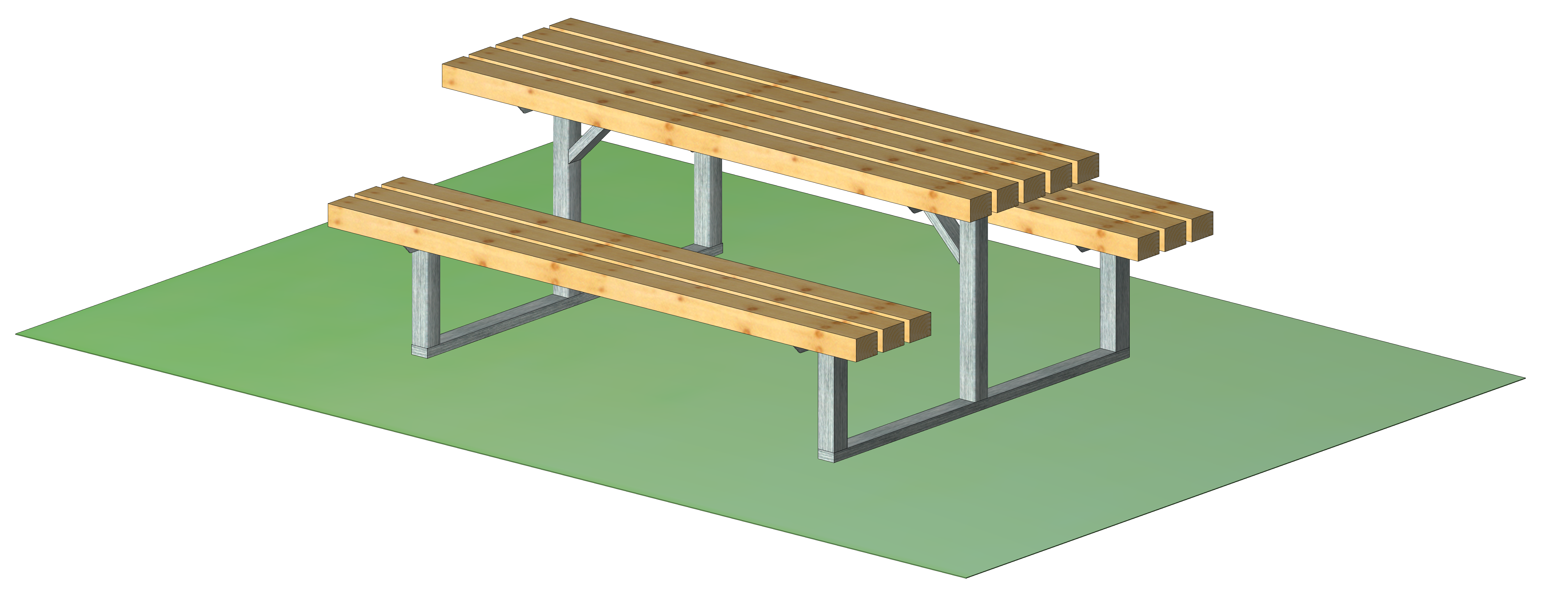 Kompakt-Sitzgruppe mit Stahluntergestell