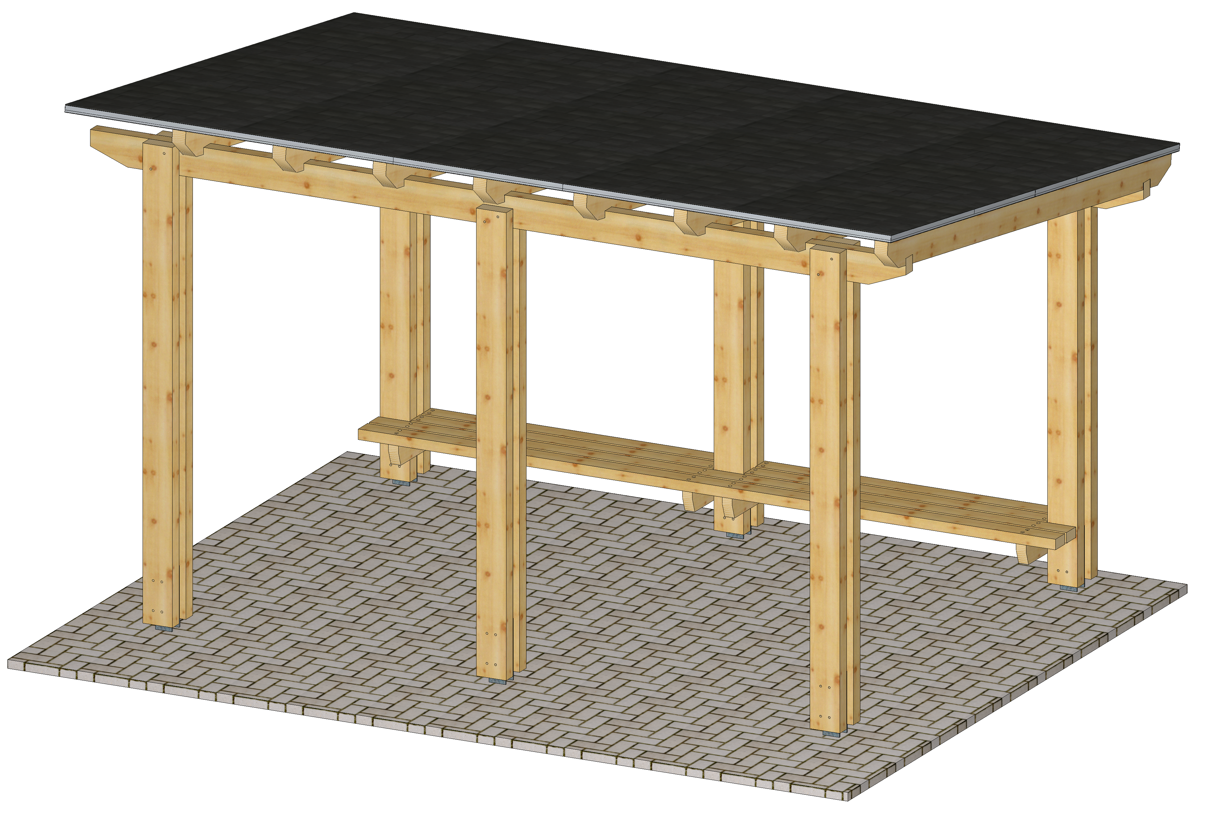 System-Pergola "Salzhemmendorf" m. eingebauter Sitzbank