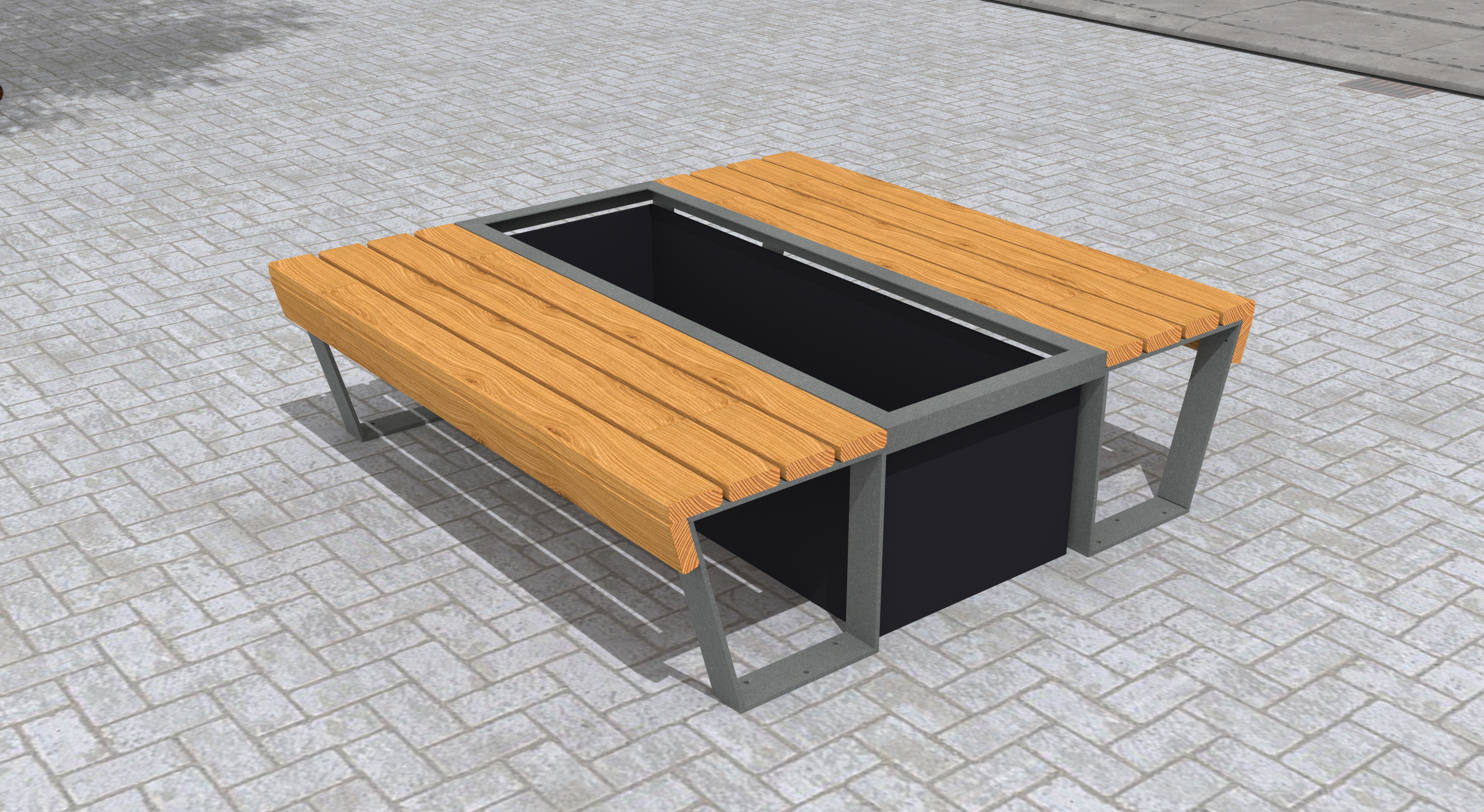 Doppelbank für Pflanzgefäß "Holz-klasse!"