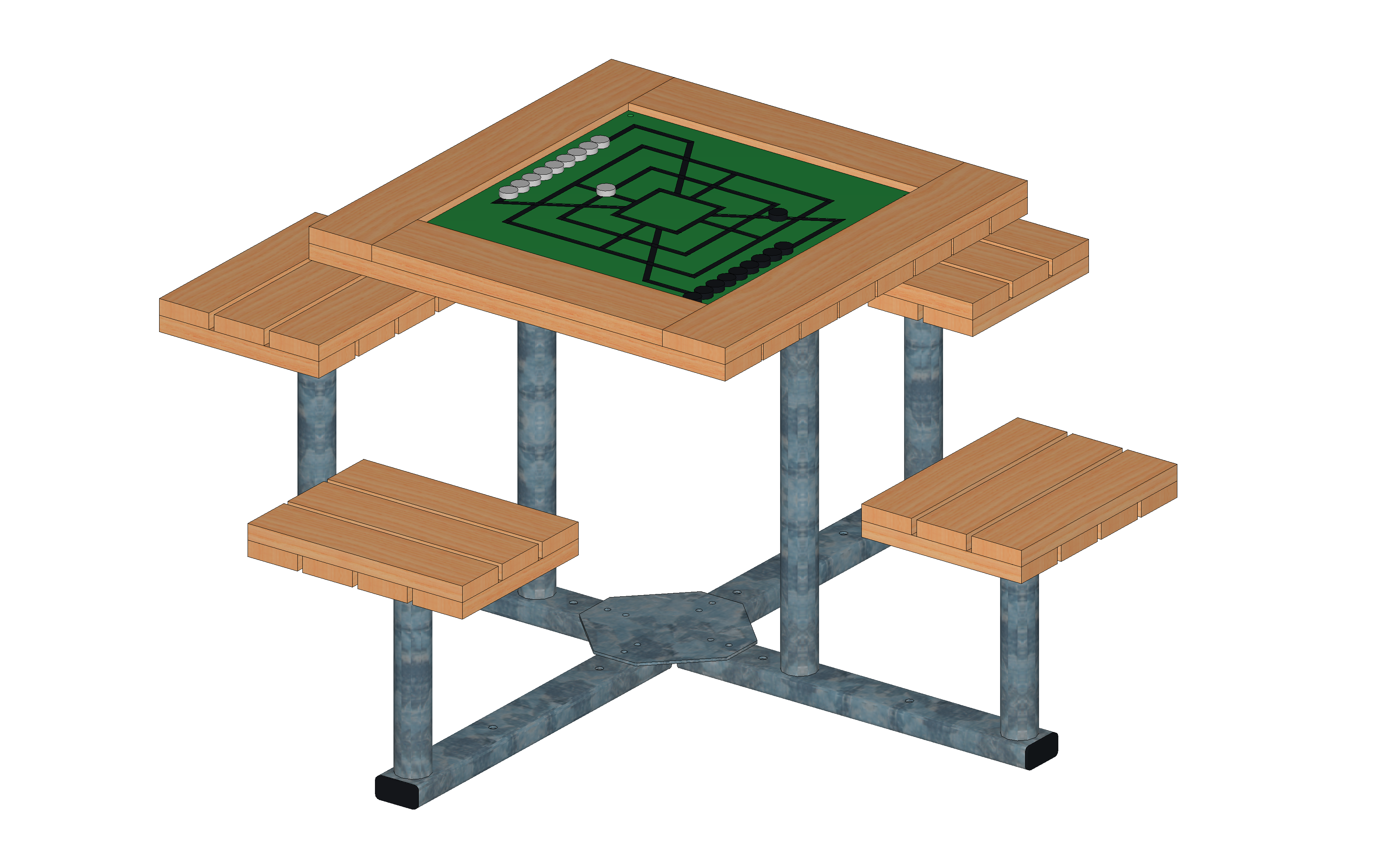 Sitzgruppe 4-Sitzer "Spieltisch", ohne Spielbrett (dieses wird separat bestellt)