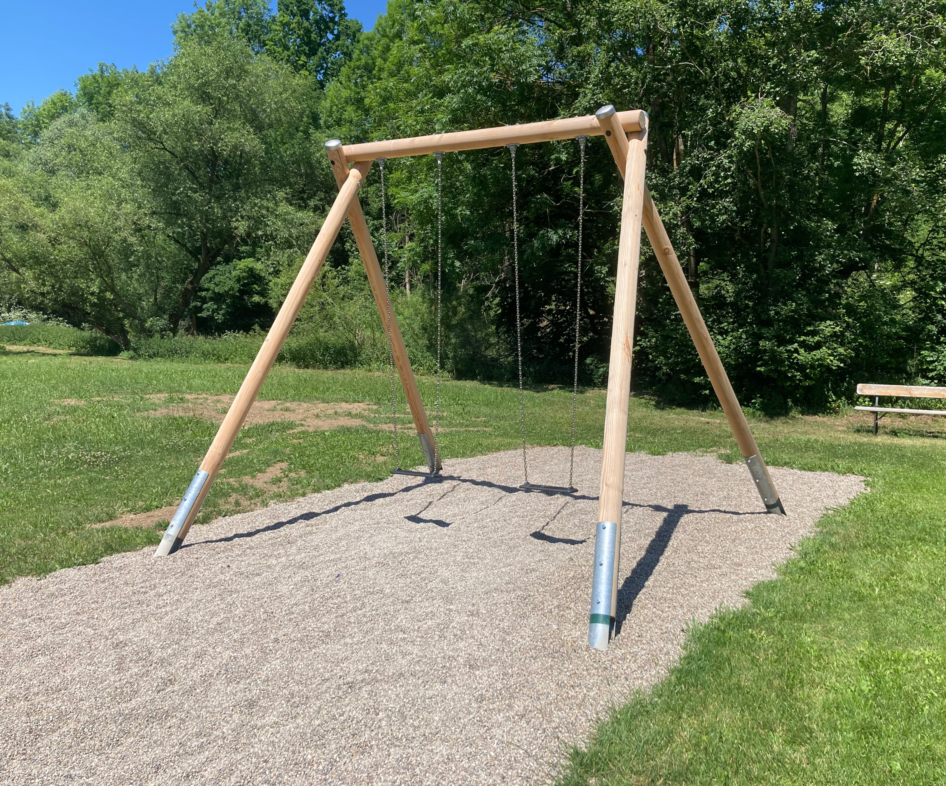 2-Sitzer-Schaukel, Rundholz mit Pfostenschuhen H=300