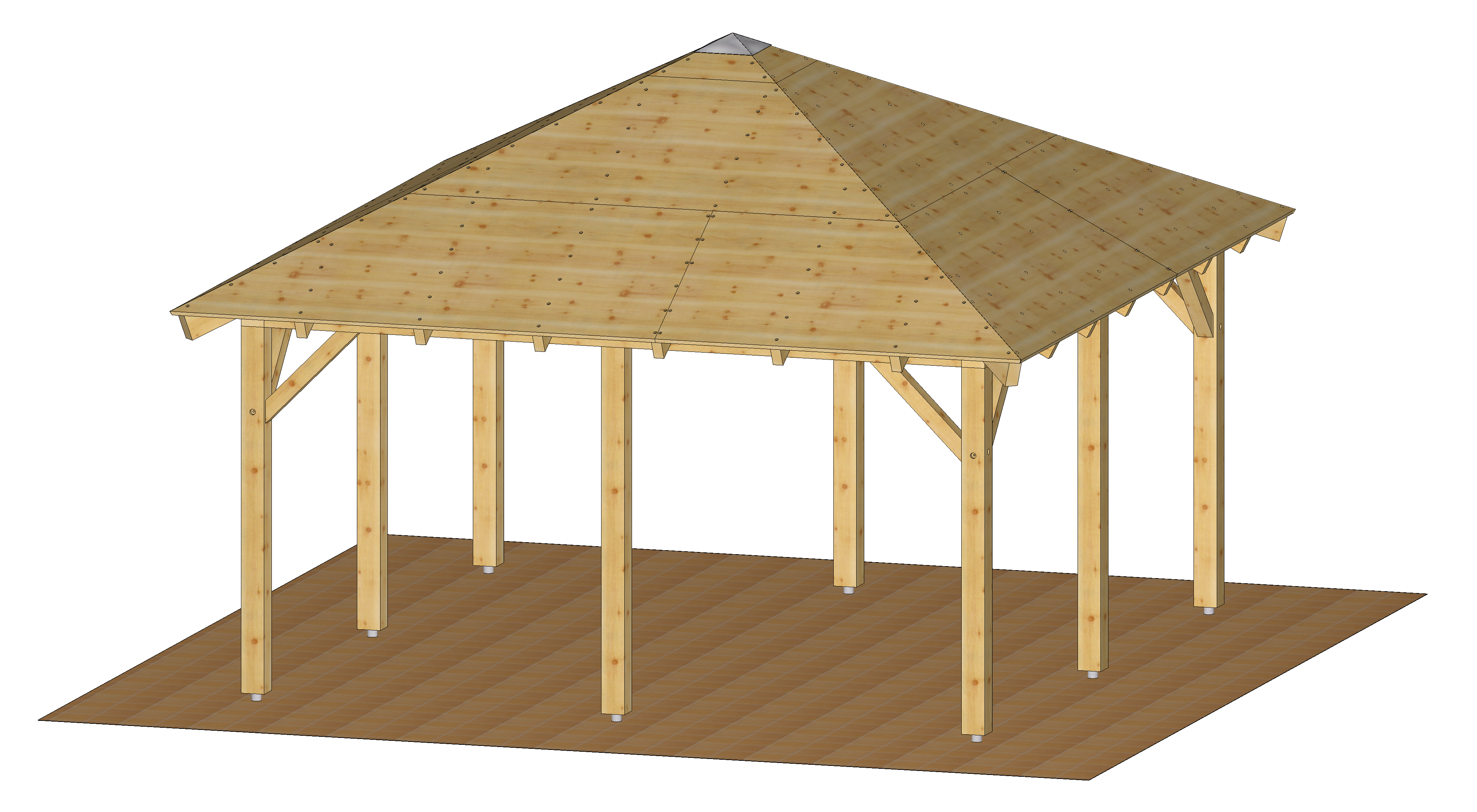 Viereckpavillon 4,50 x 4,50 m