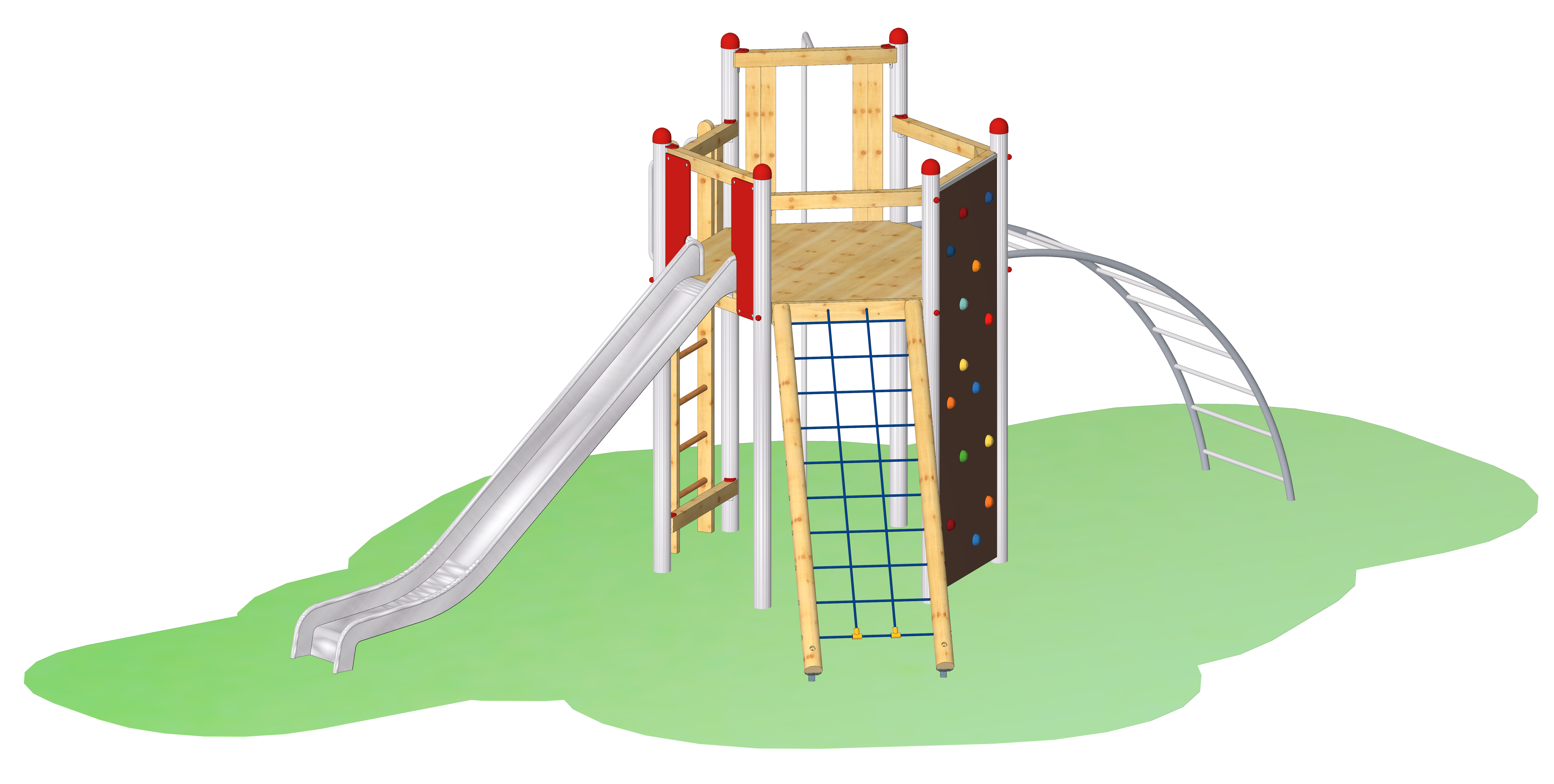 Spielkombination "Dalbergschule" mit Edelstahlpfosten