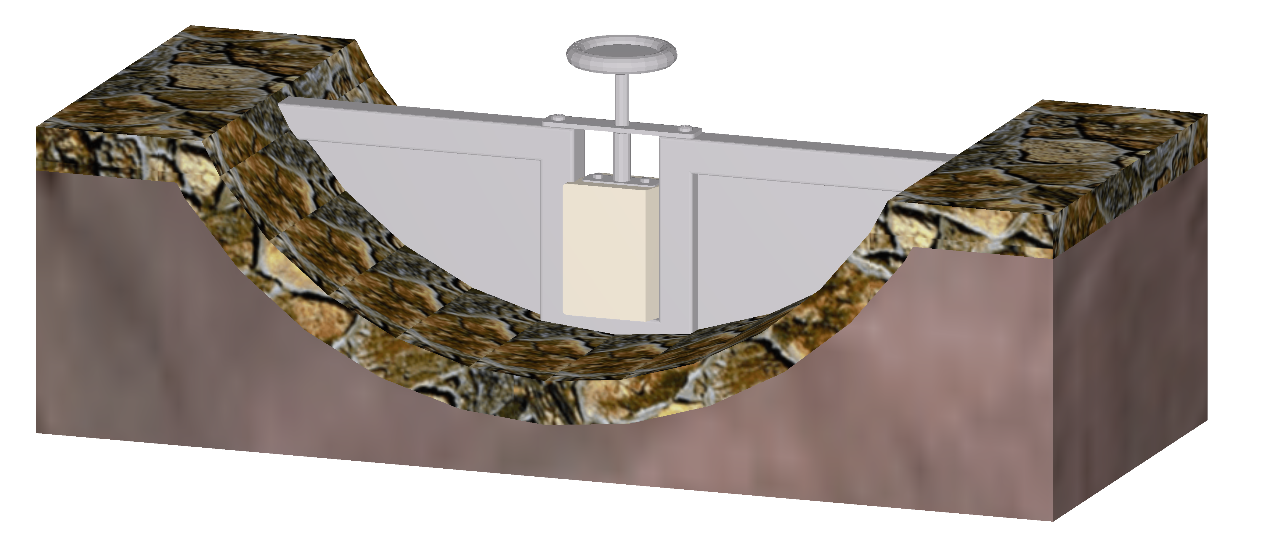 Drehwehr aus Edelstahl zum Einbetonieren