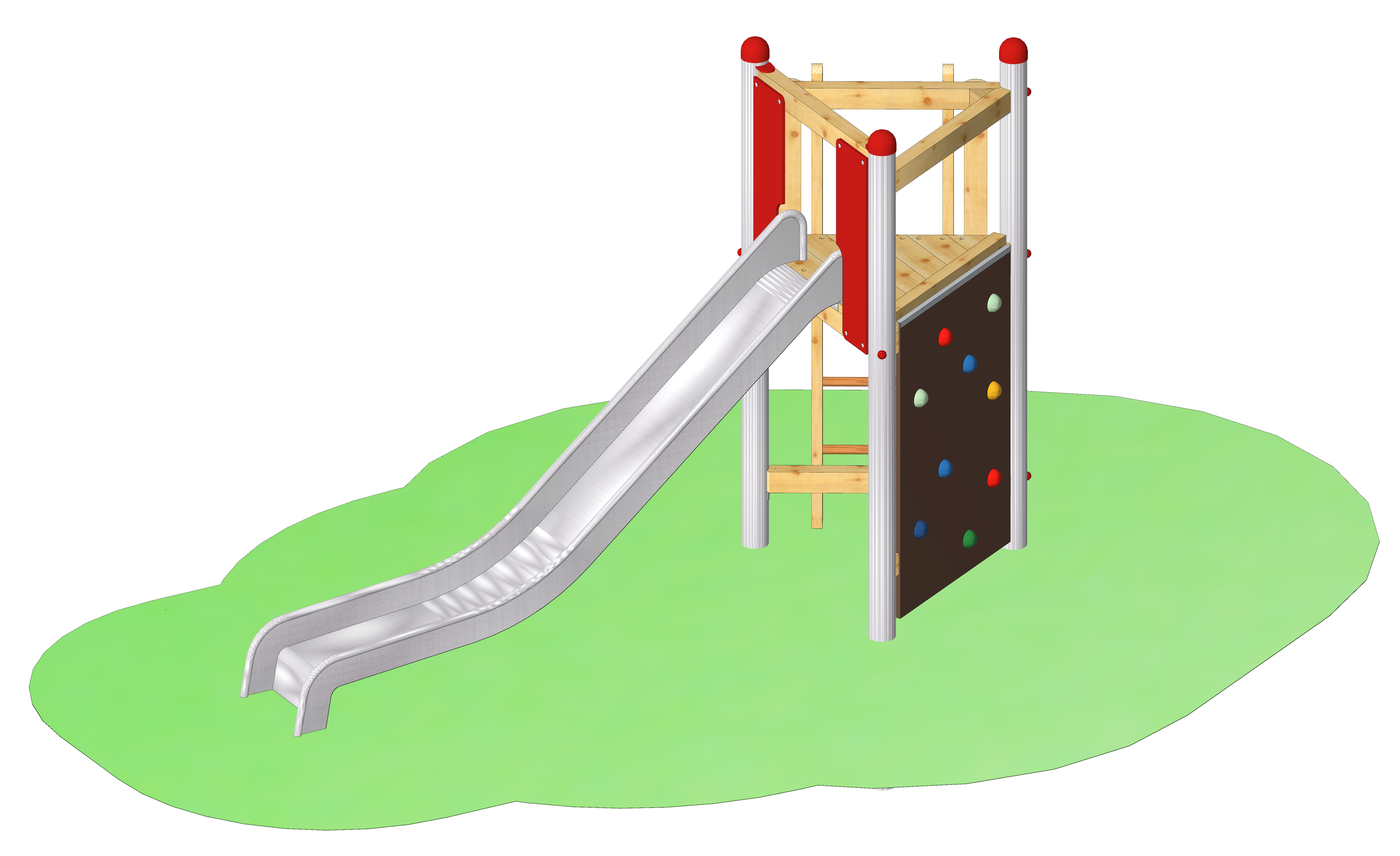 Spielkombination "Rotdrossel 3" mit Edelstahlpfosten