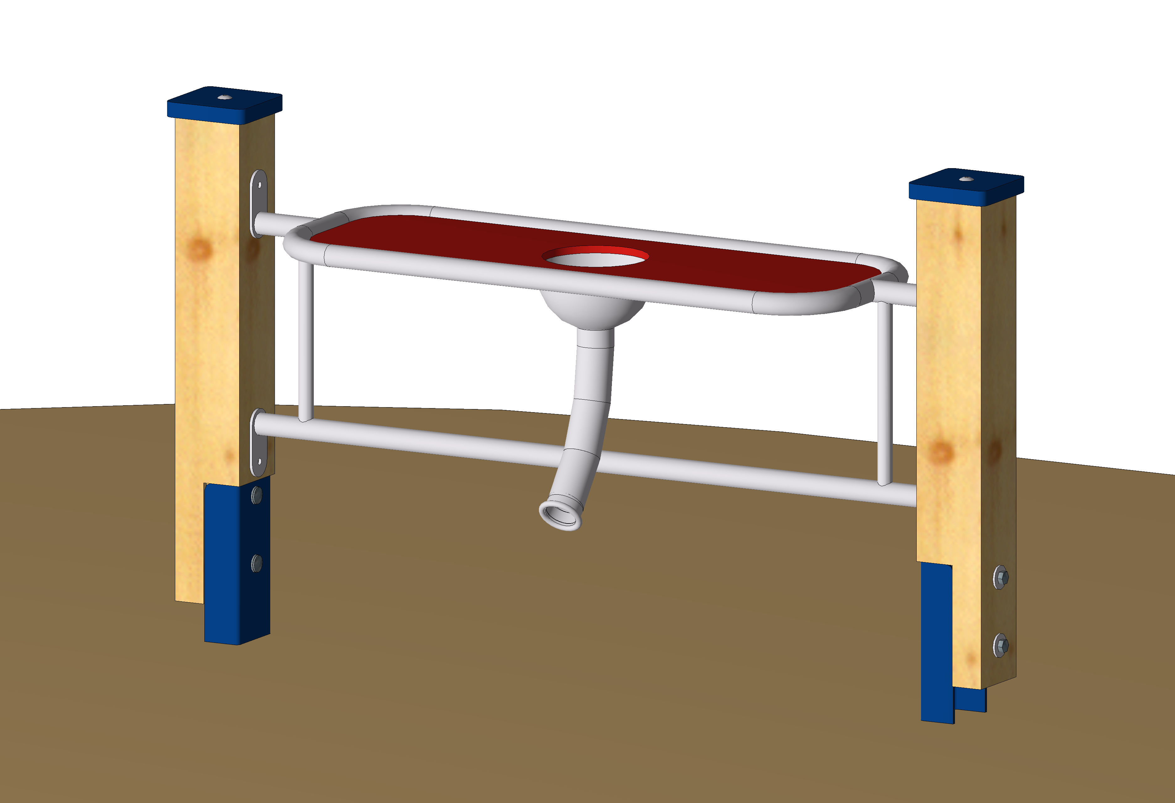 Sandspieltheke 100 mit Sandschütte und Standpfosten