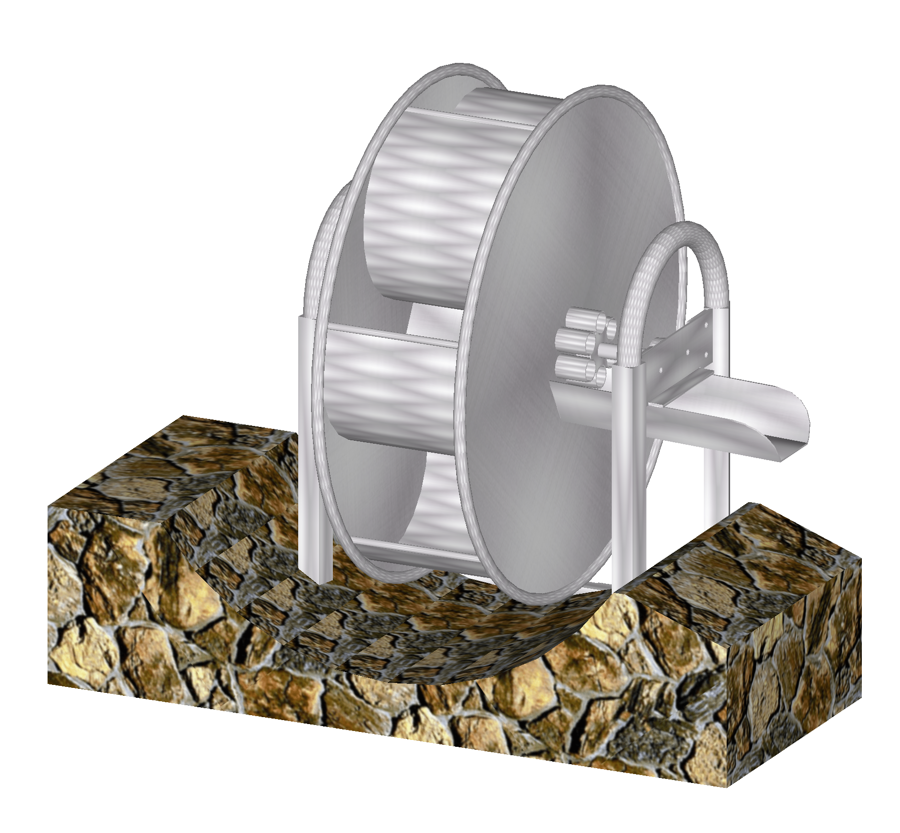 Schöpfrad Typ 1 zum Einbau in offenen Wasserlauf