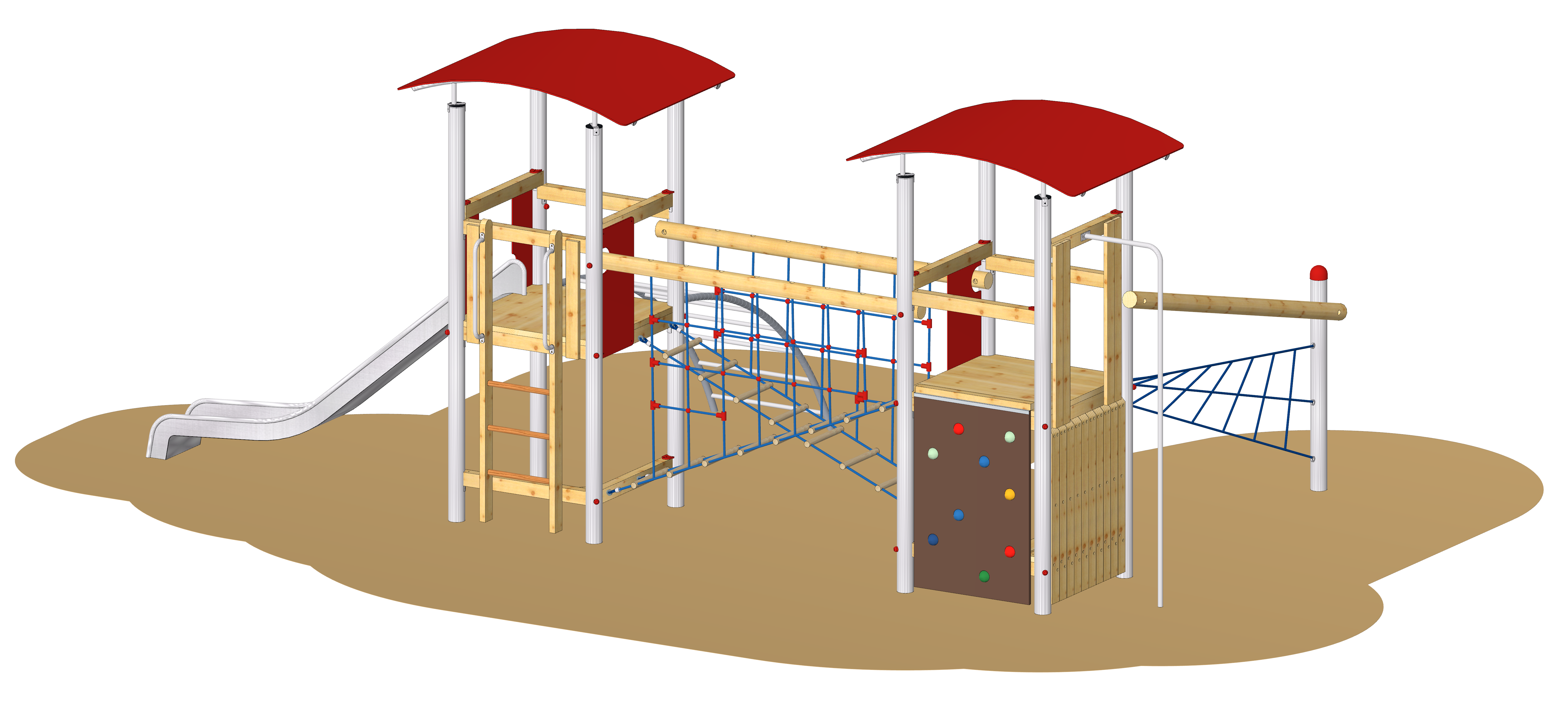 Spielkombination "Rinschheim" mit Edelstahlpfosten