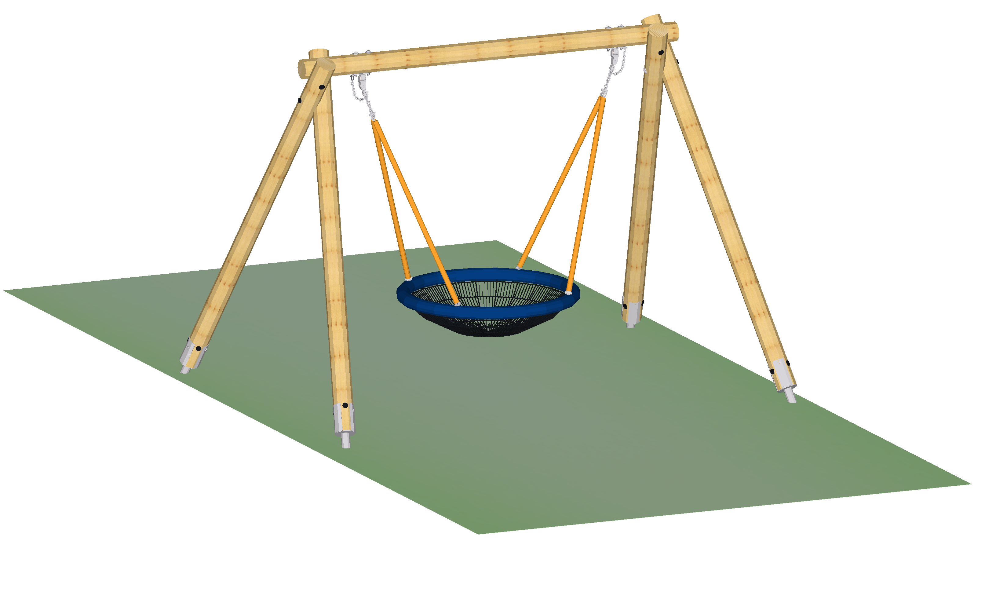 Nestschaukel, Rundholz