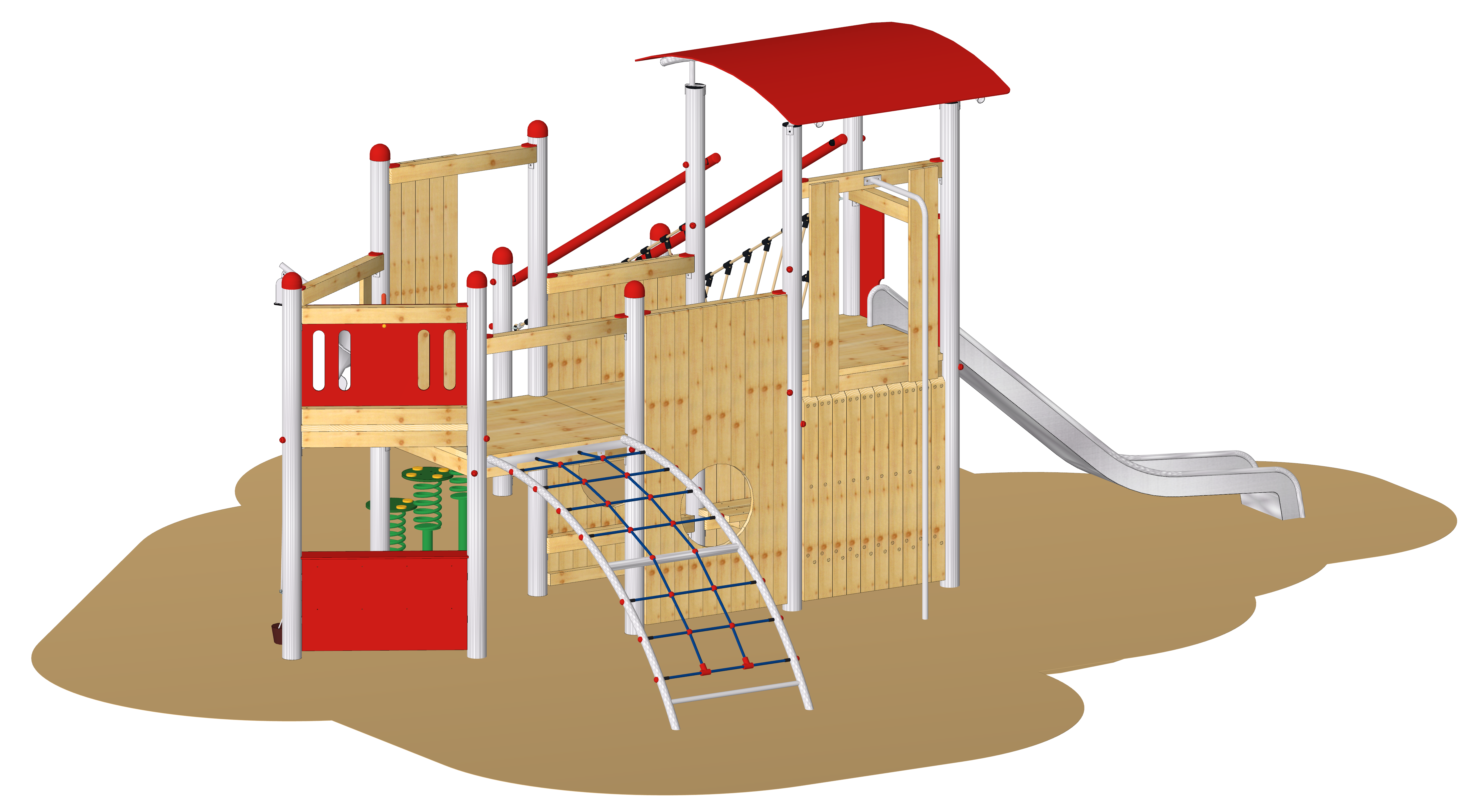 Spielkombination "Spielschiff Gärtringen" mit Edelstahlpfosten