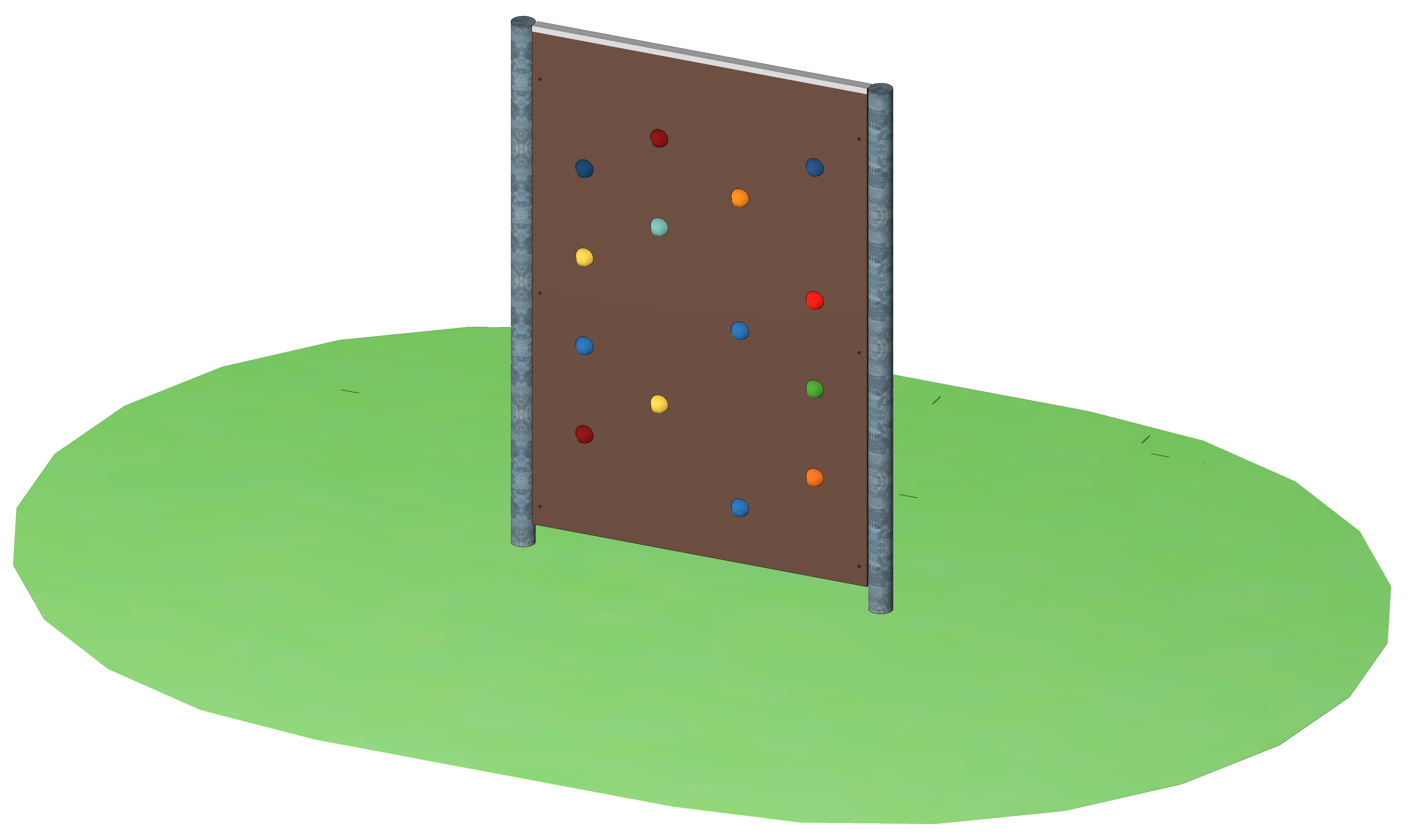 Freistehende Free-Climbing-Wand, einteilig, beidseitig bekletterbar