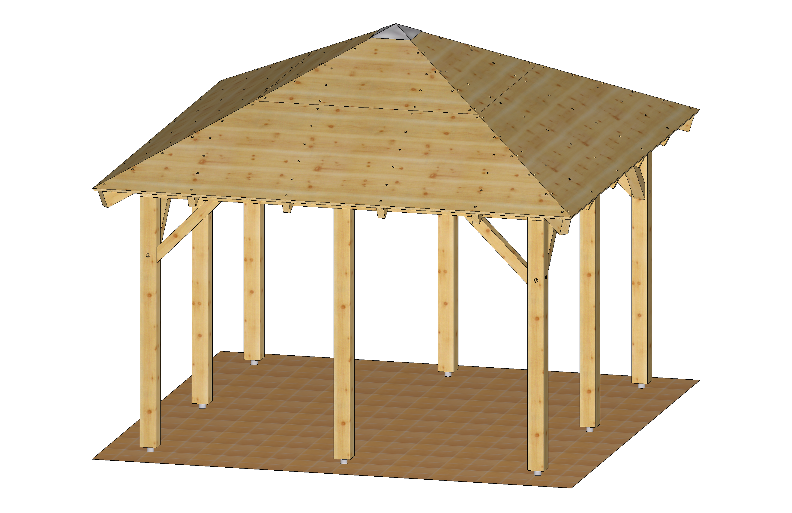 Viereckpavillon 3,50 x 3,50 m