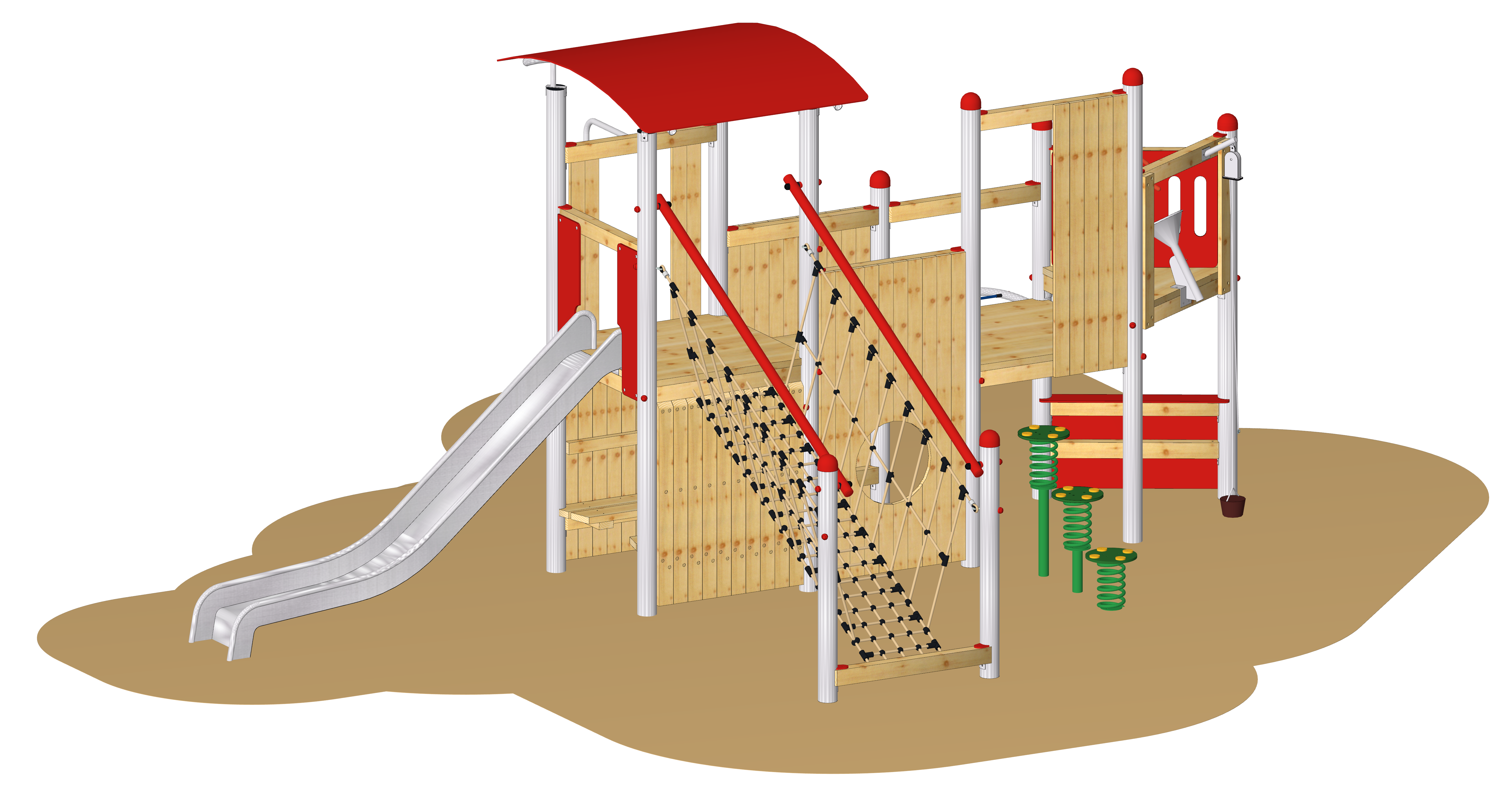 Spielkombination "Spielschiff Gärtringen" mit Edelstahlpfosten