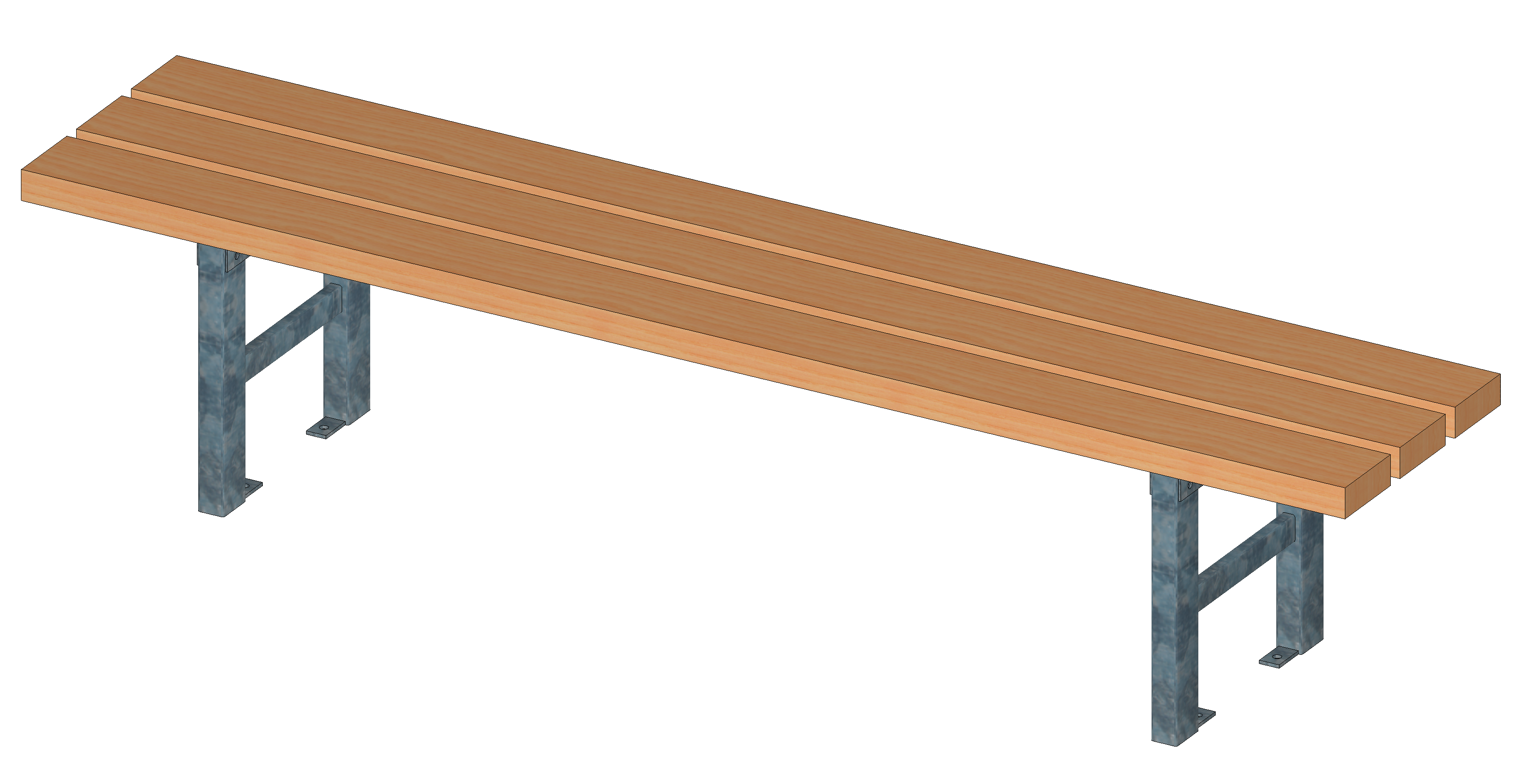 Bank "Elbe" ohne Lehne, Sitzhöhe 45 cm