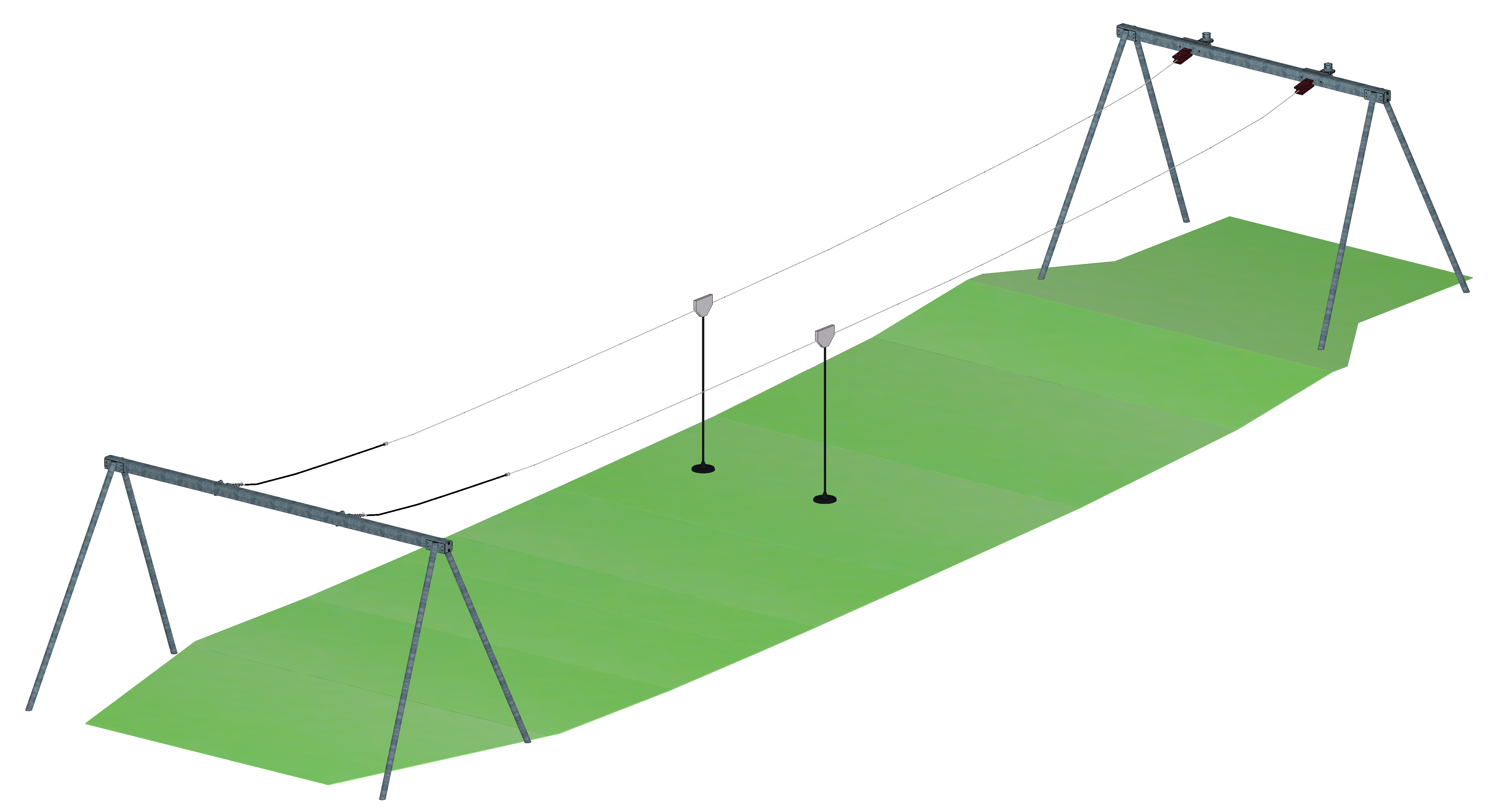 Doppelseilbahnanlage aus Metall