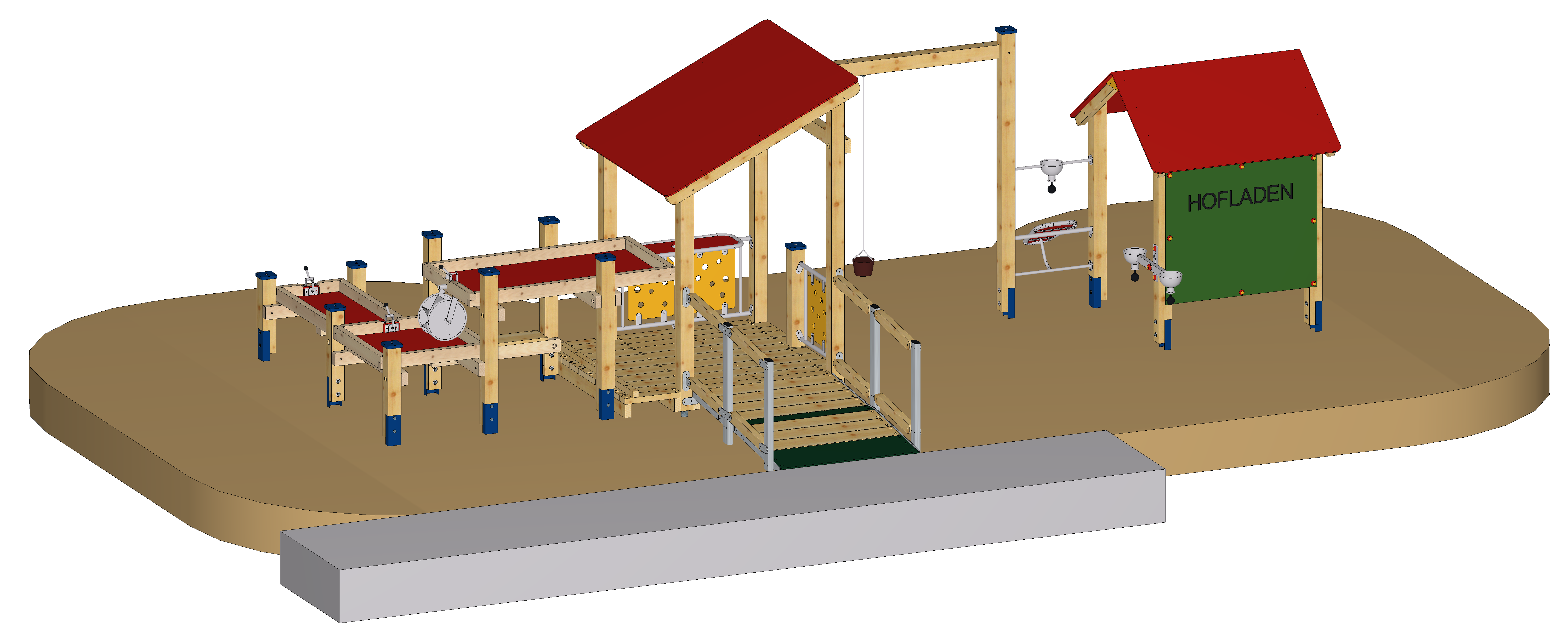 Rollstuhlbefahrbares Matschlabor "Rosa"