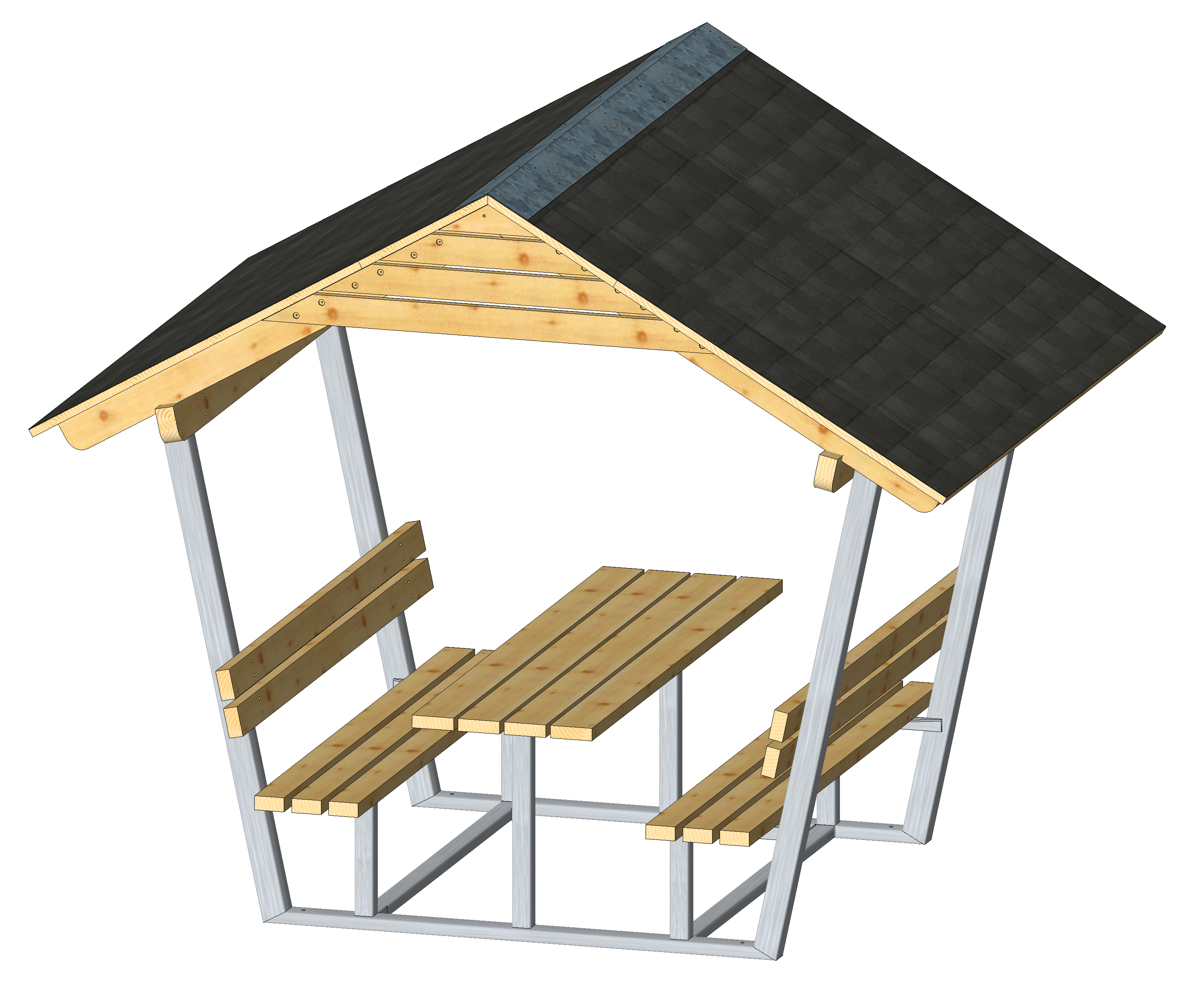 Kompakt-Sitzgruppe mit Dach
