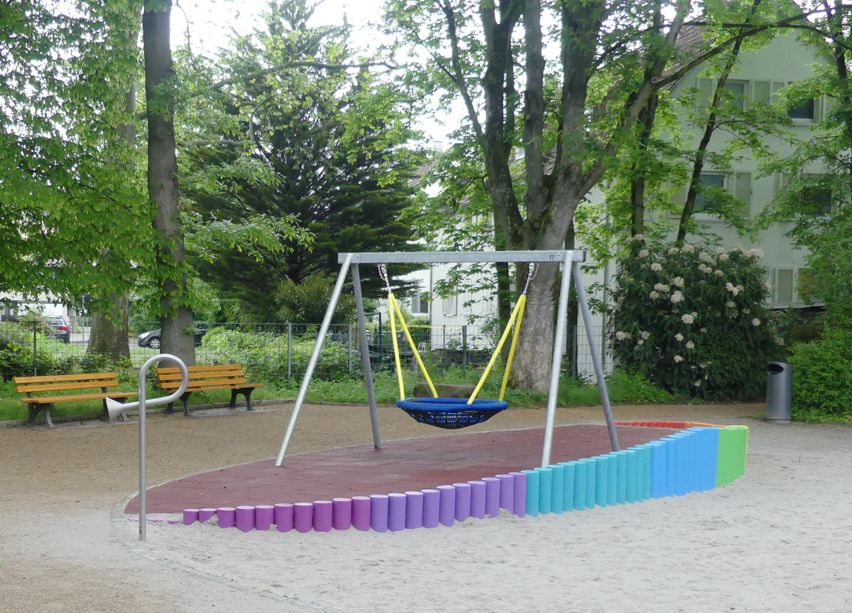 Nestschaukel, komplett aus Stahl, verzinkt  - Gliedermatte