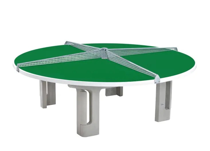 Tischtennisanlage Rund, Stahlnetz feuerverzinkt, 4-teilig