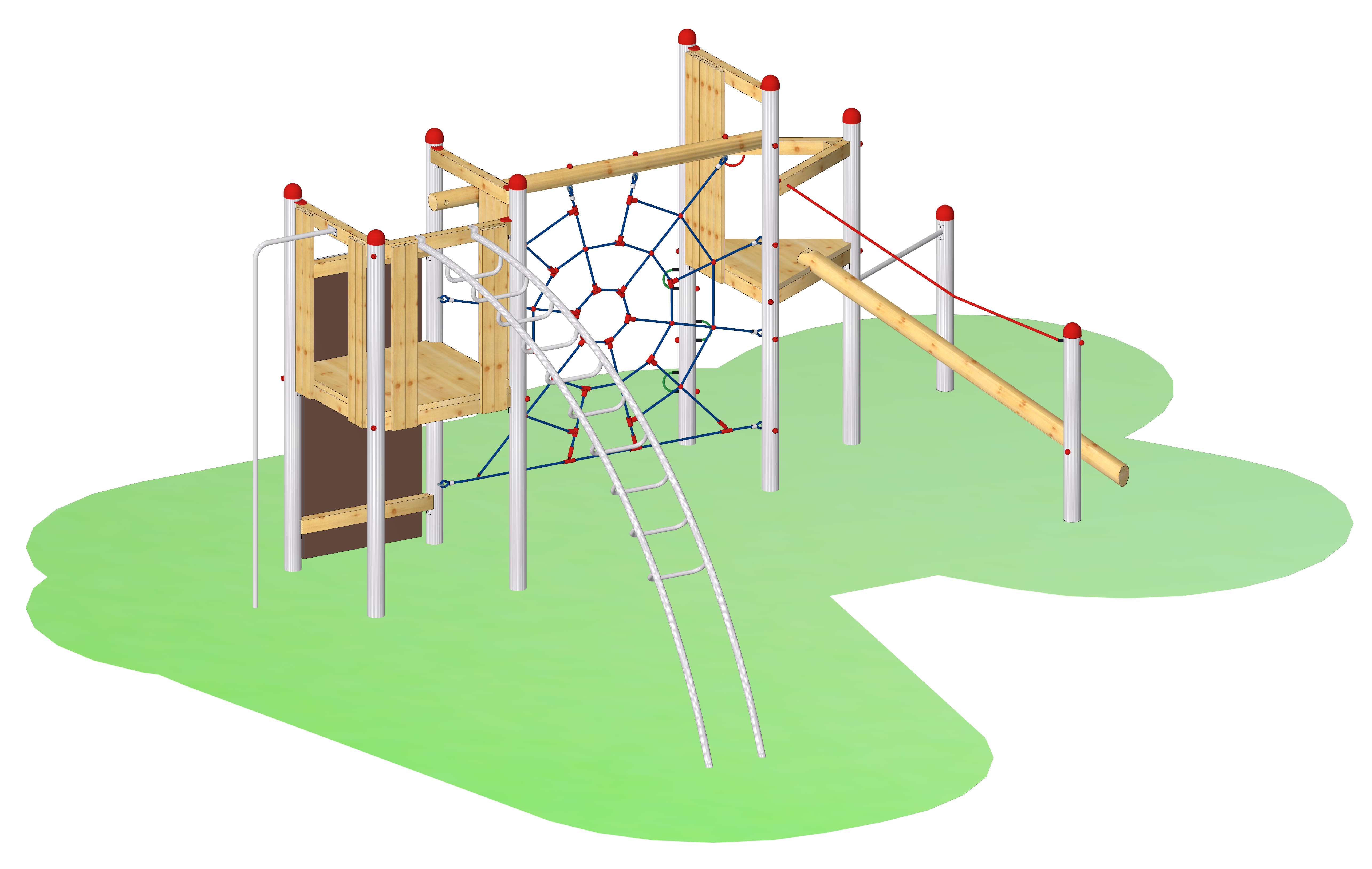 Spielkombination "Wiesenfeld" mit Edelstahlpfosten