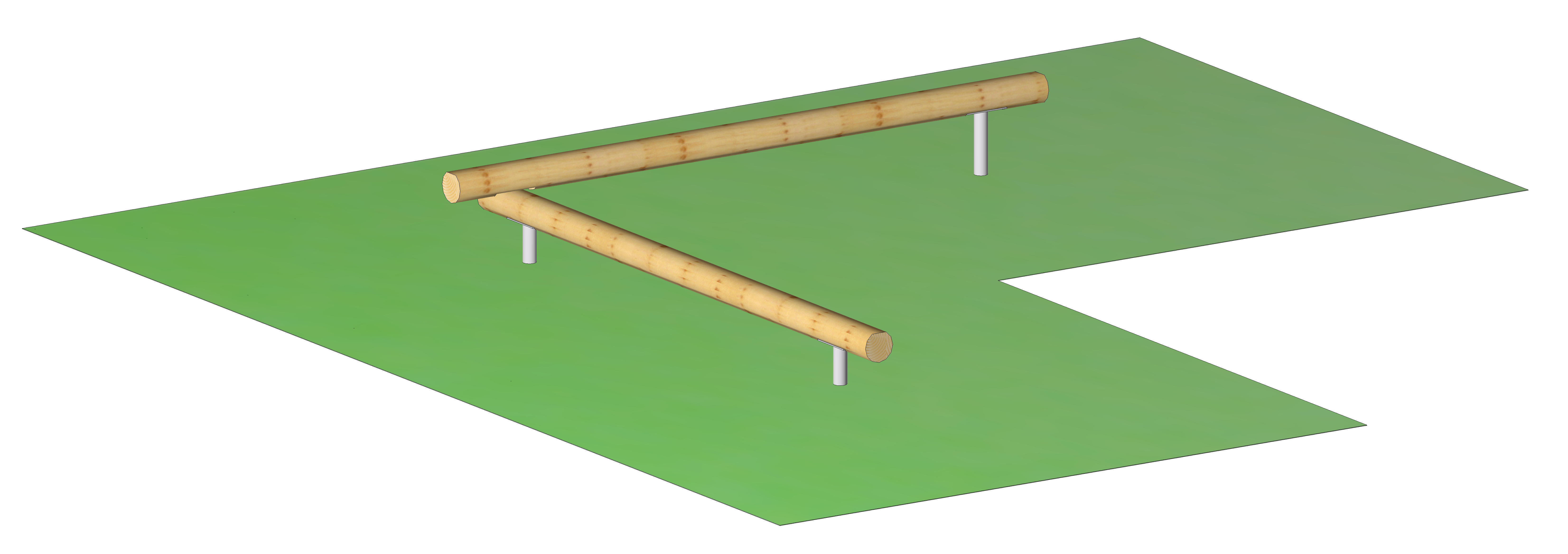 Zweier-Balancierbalken auf Metallständern
