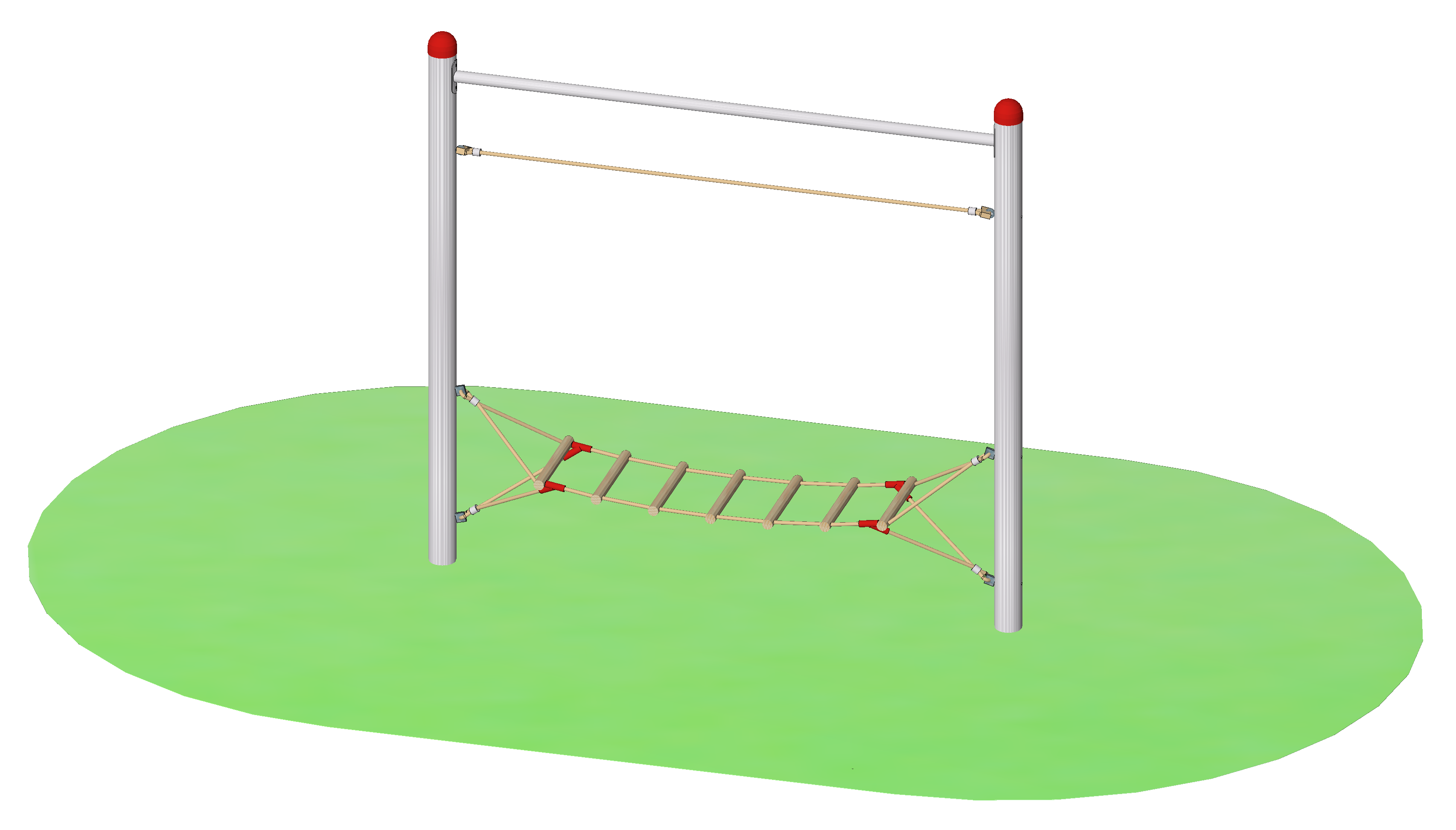 Seilparcours "Leitersteg" mit Edelstahlpfosten