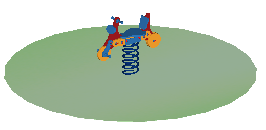 Feder-Chopper aus PE-Platten, komplett (Oberteil, Feder, Untergestell)