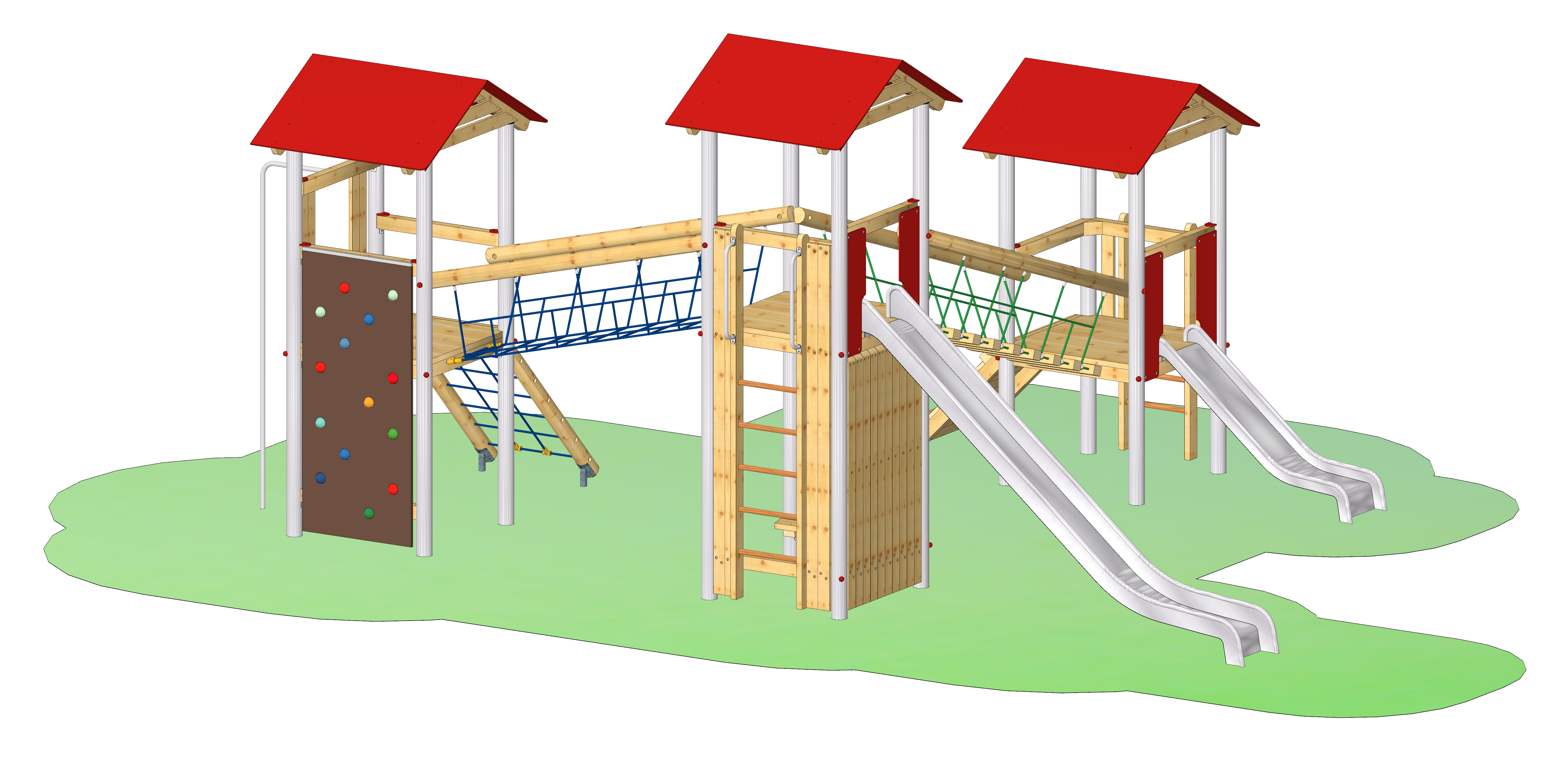 Spielkombination "Zillestraße" mit Edelstahlpfosten