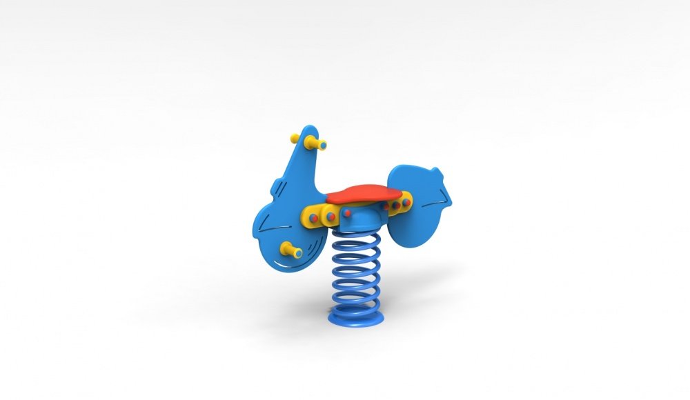 Feder-Motorroller aus PE-Platten, komplett (Oberteil, Feder, Untergestell)