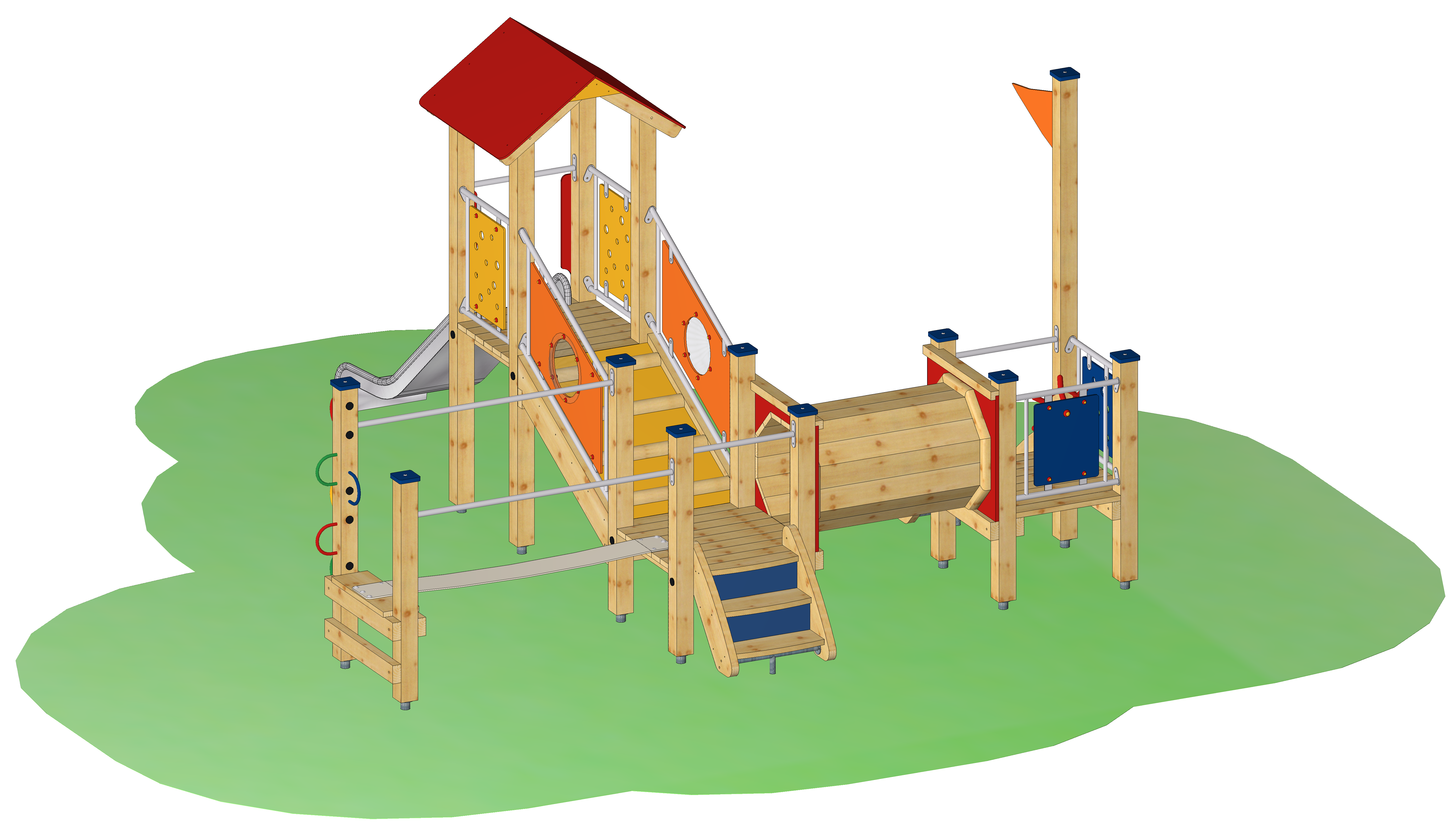 Clevermoto-Spielanlage "Tilman mit Edelstahlrutsche"