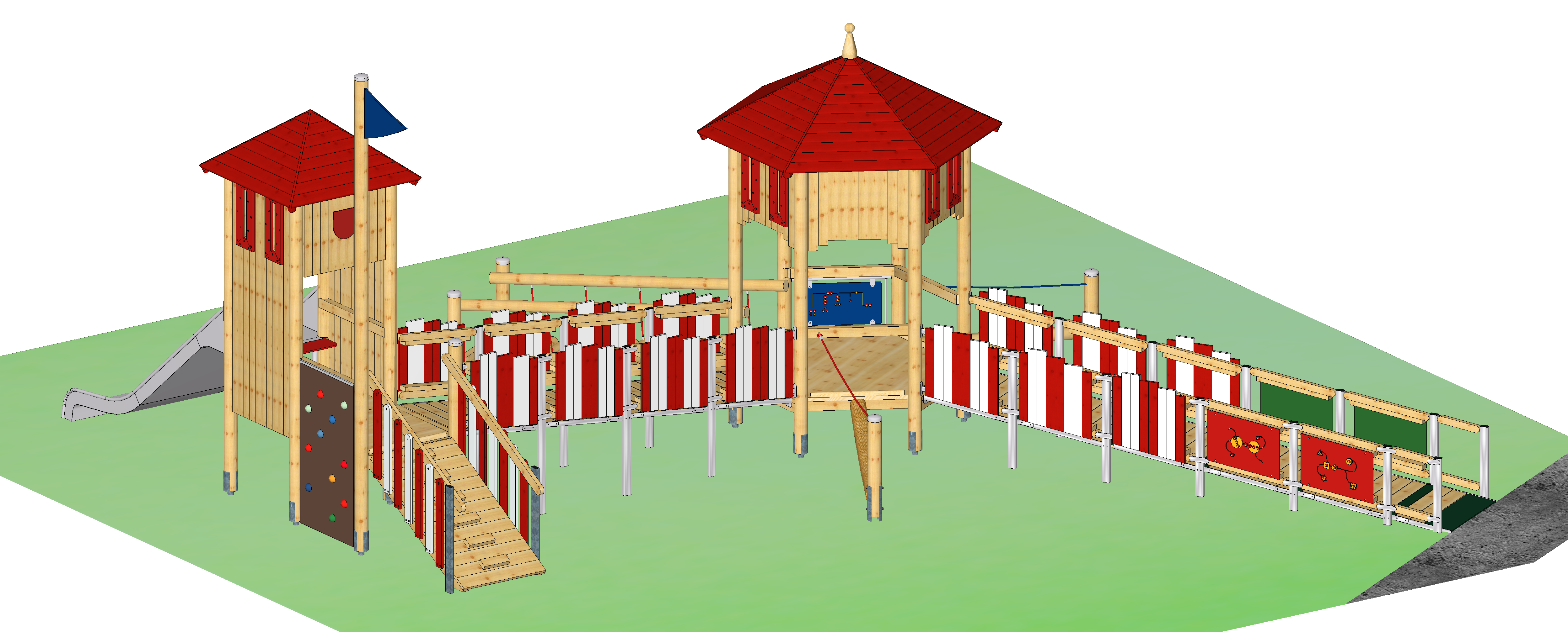 Rollstuhlbefahrbare Spielkombination "Frankfurt"