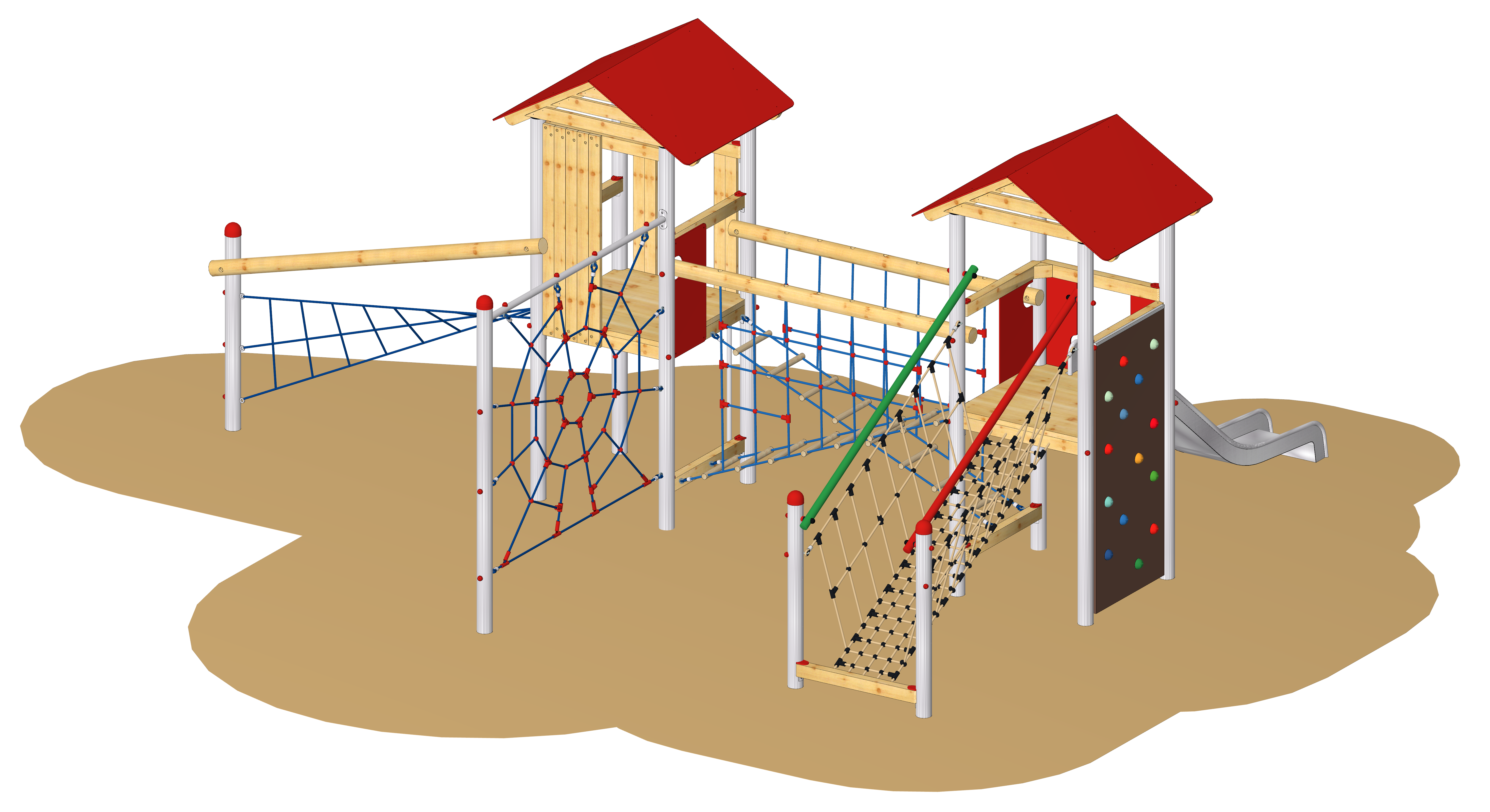 Spielkombination "Lerchenstraße" mit Edelstahlpfosten