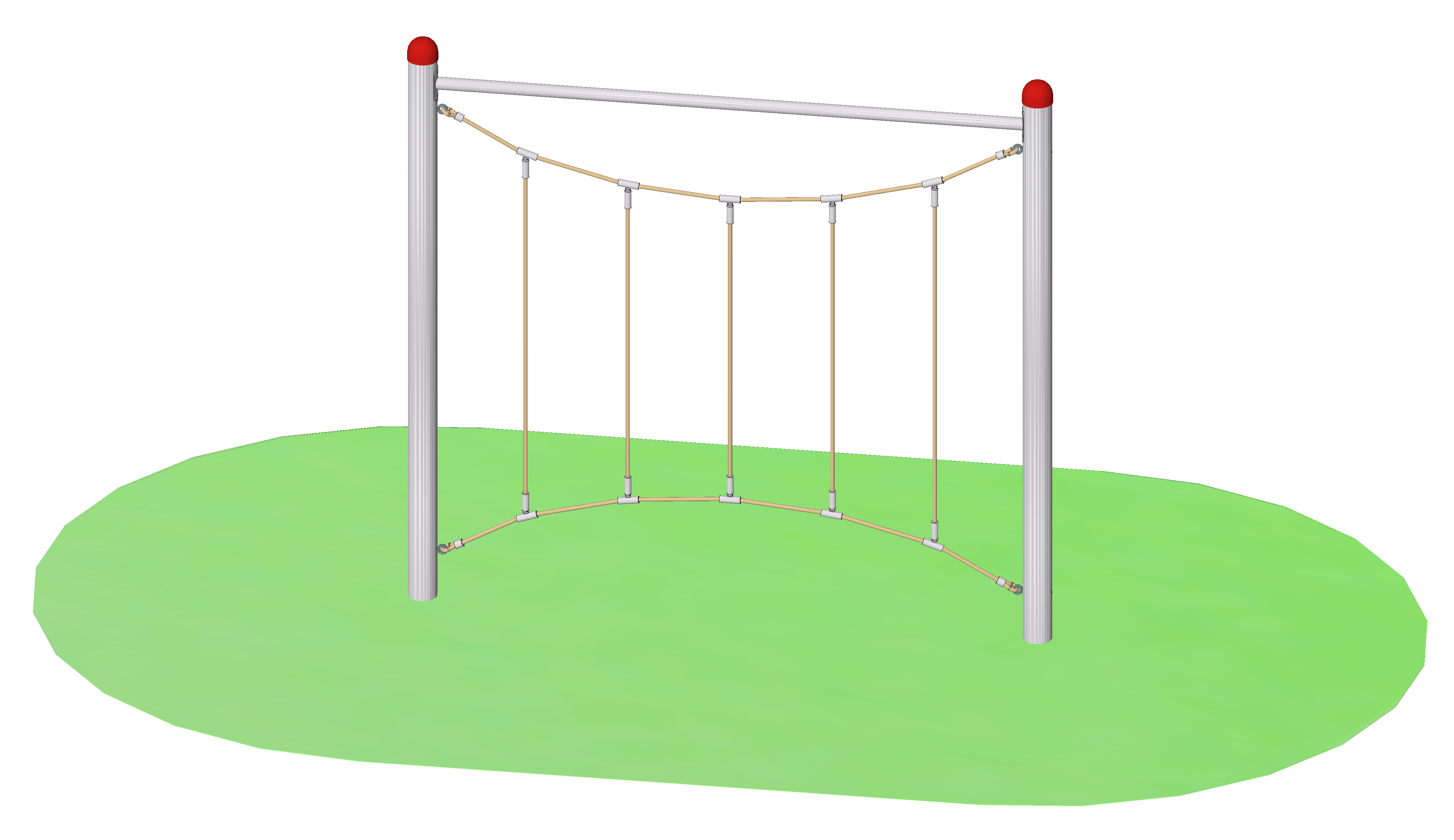 Seilparcours "Slalom-Harfe" mit Edelstahlpfosten