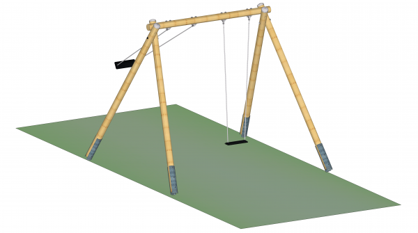 2-Sitzer-Schaukel, Rundholz, H=300 cm