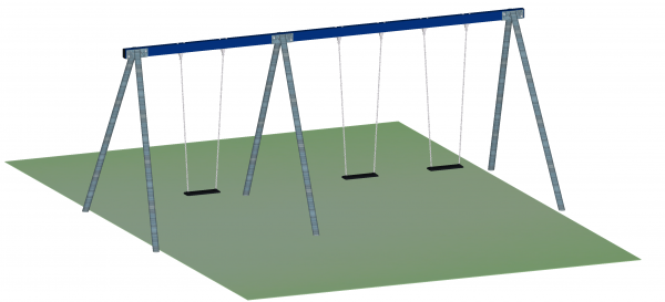 3-Sitzer-Schaukel, Stahl, verzinkt