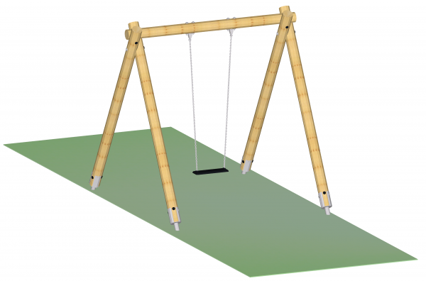 1-Sitzer-Schaukel, Rundholz