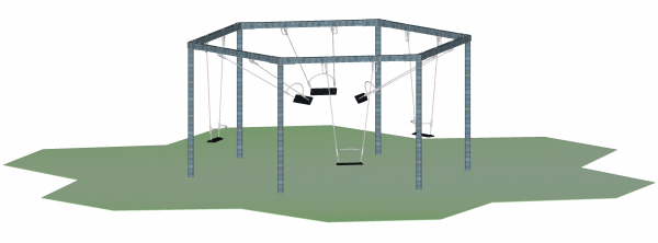 Sechseckschaukel, Stahl, verzinkt